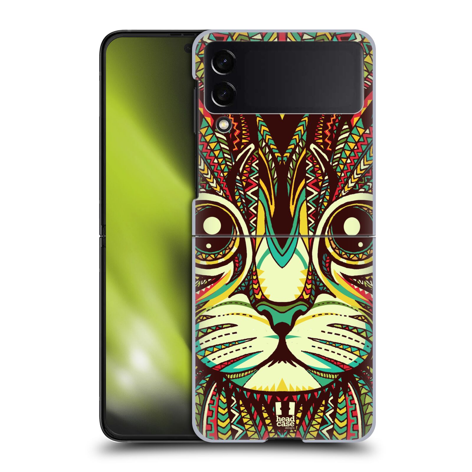 Plastový obal HEAD CASE na mobil Samsung Galaxy Z Flip 4 vzor Aztécký motiv zvíře 2 kotě