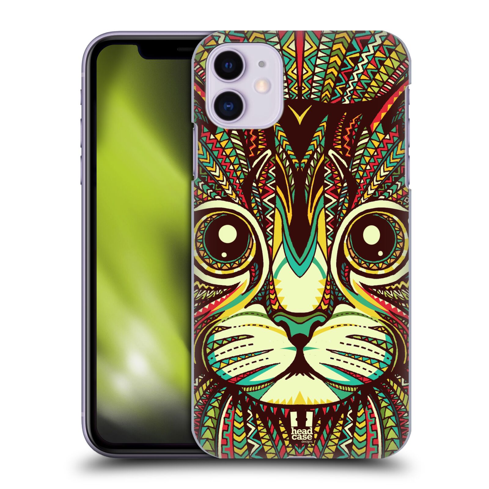Pouzdro na mobil Apple Iphone 11 - HEAD CASE - vzor Aztécký motiv zvíře 2 kotě