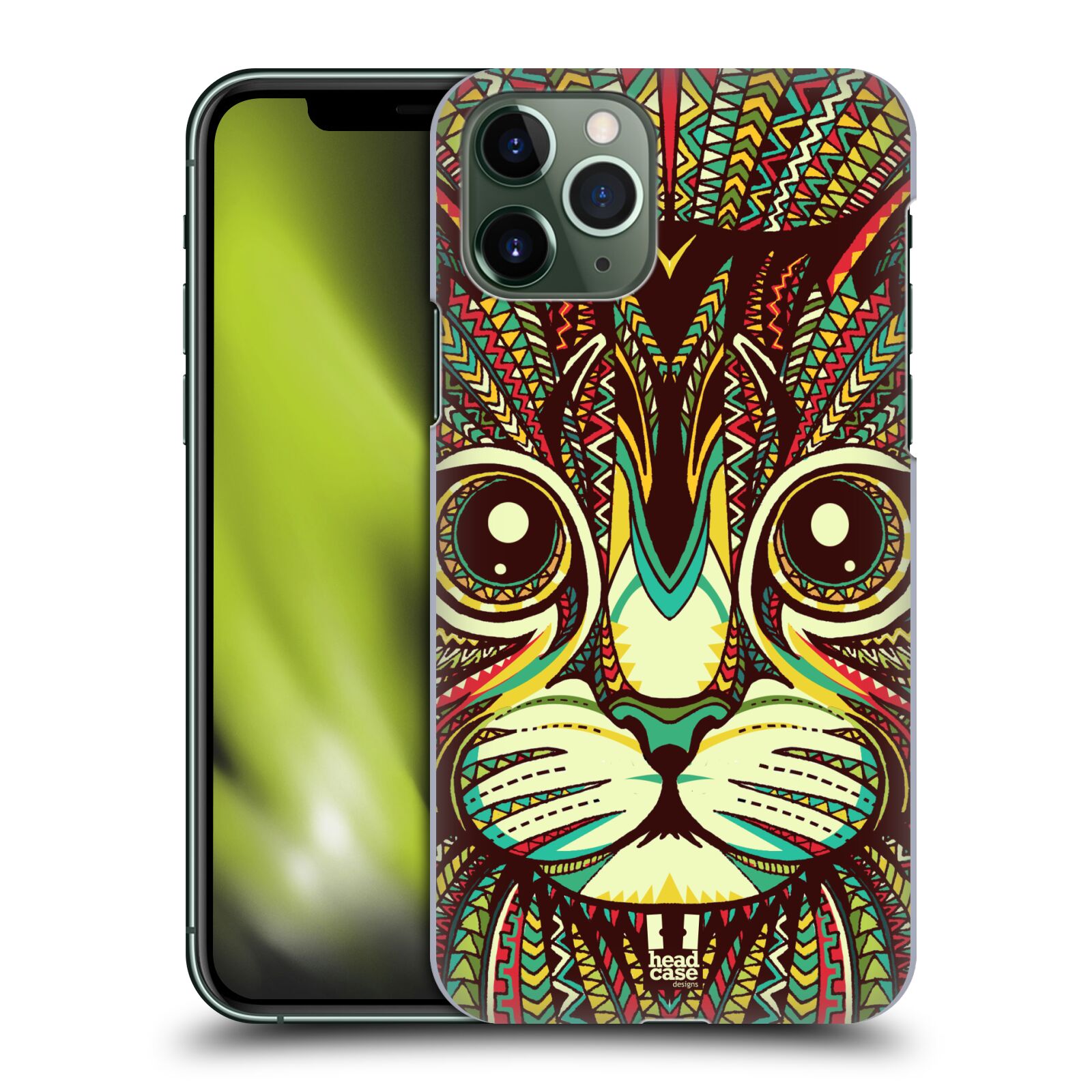 Pouzdro na mobil Apple Iphone 11 PRO - HEAD CASE - vzor Aztécký motiv zvíře 2 kotě