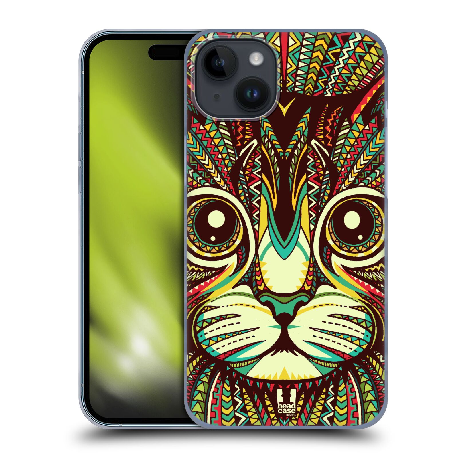 Plastový obal HEAD CASE na mobil Apple Iphone 15 PLUS vzor Aztécký motiv zvíře 2 kotě