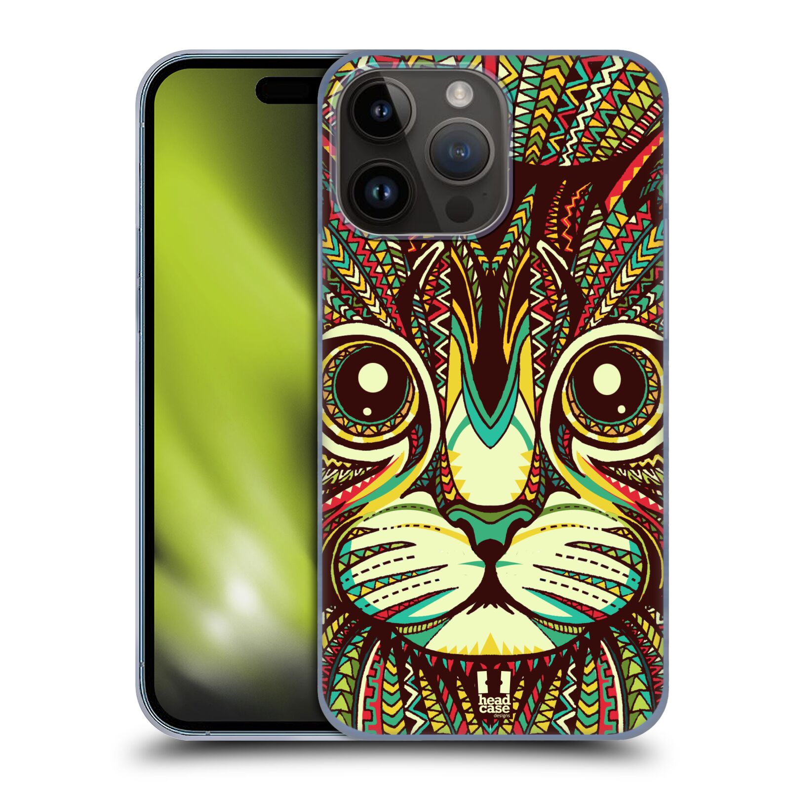 Plastový obal HEAD CASE na mobil Apple Iphone 15 PRO MAX vzor Aztécký motiv zvíře 2 kotě
