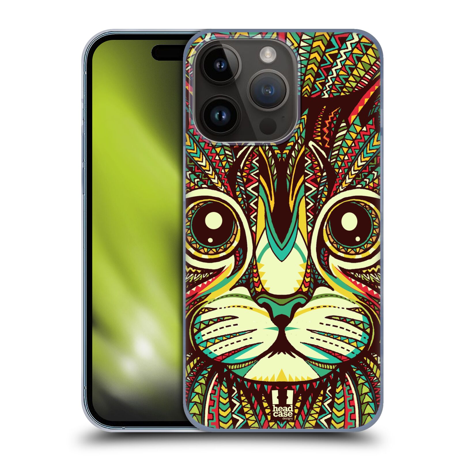 Plastový obal HEAD CASE na mobil Apple Iphone 15 Pro vzor Aztécký motiv zvíře 2 kotě