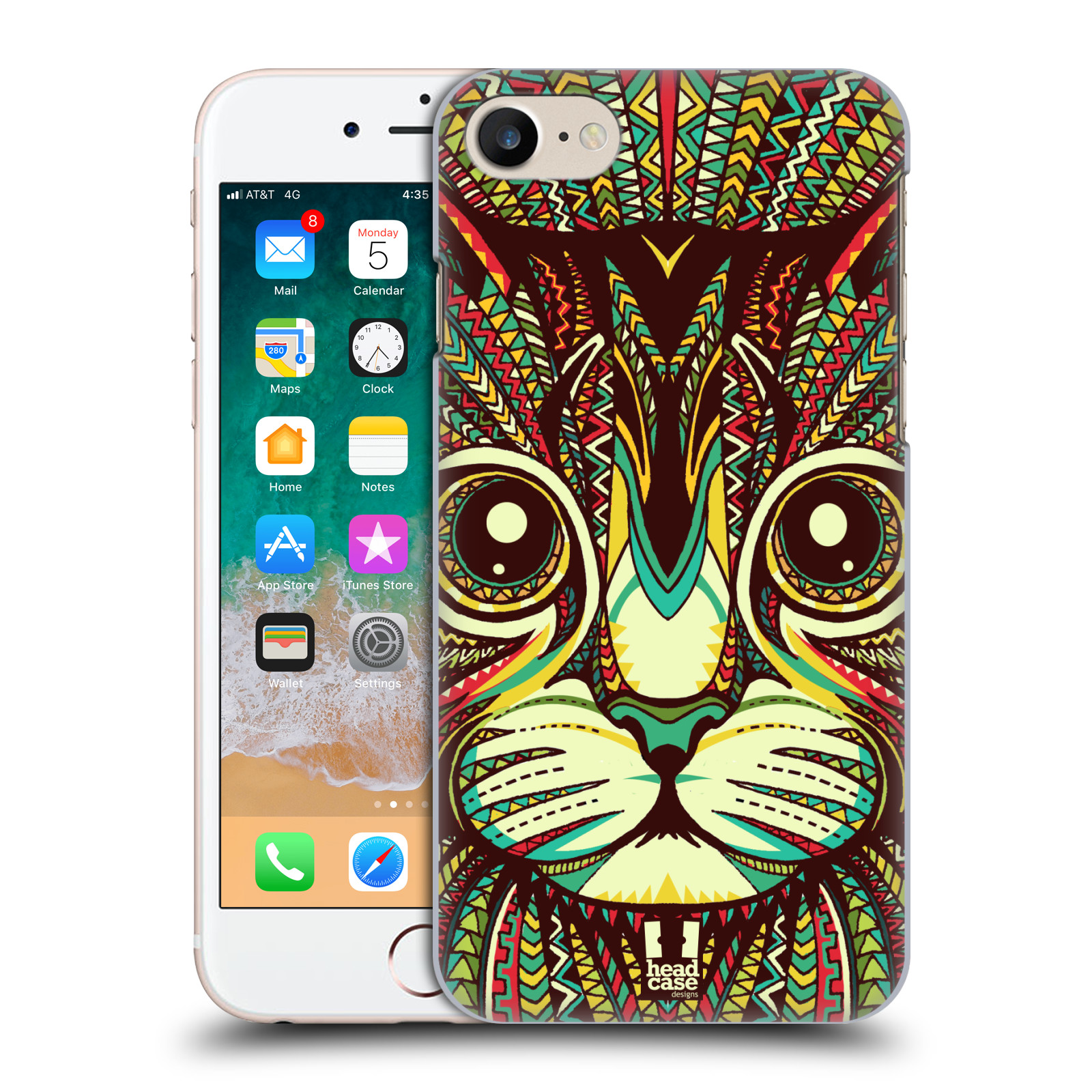 HEAD CASE plastový obal na mobil Apple Iphone 7 vzor Aztécký motiv zvíře 2 kotě