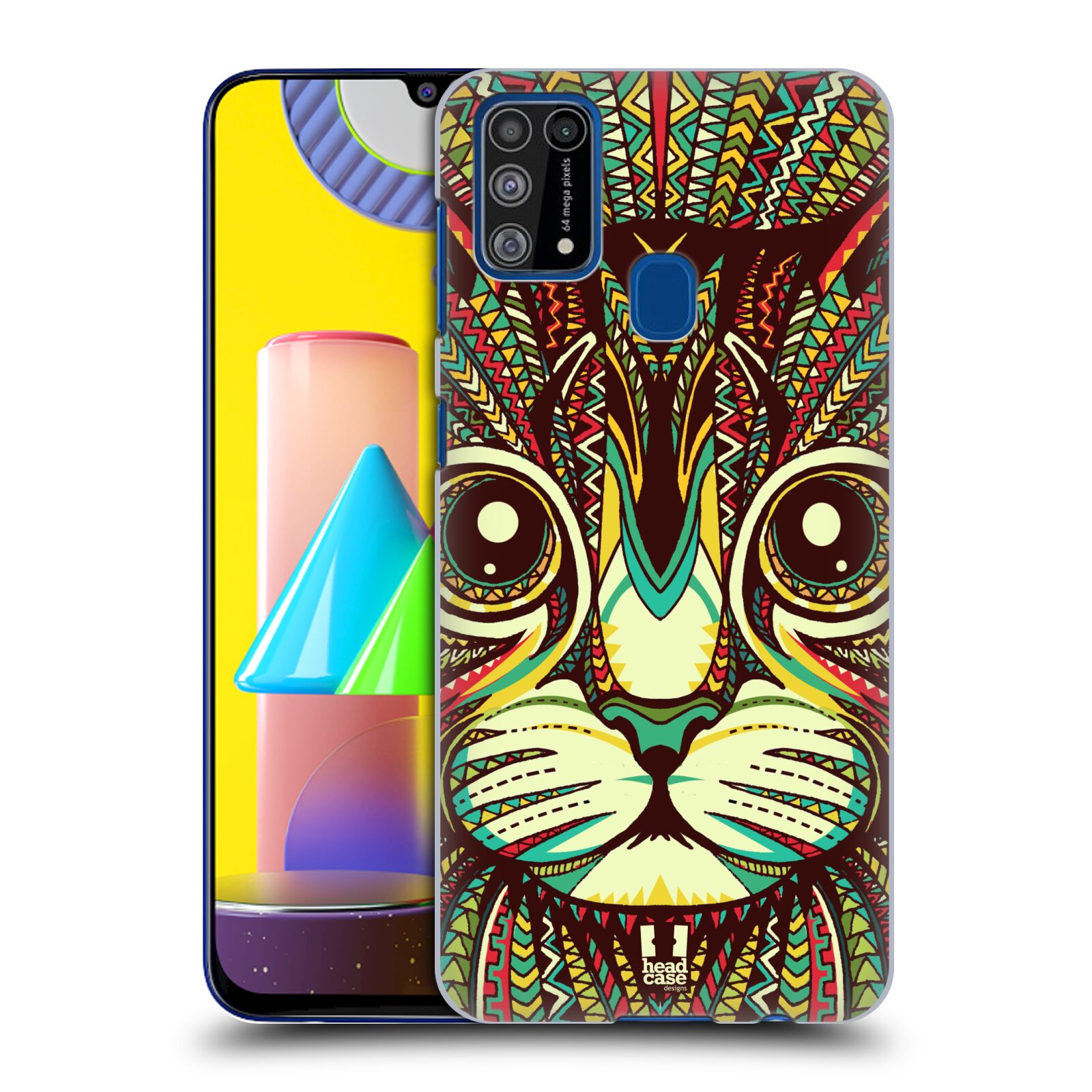 Plastový obal HEAD CASE na mobil Samsung Galaxy M31 vzor Aztécký motiv zvíře 2 kotě