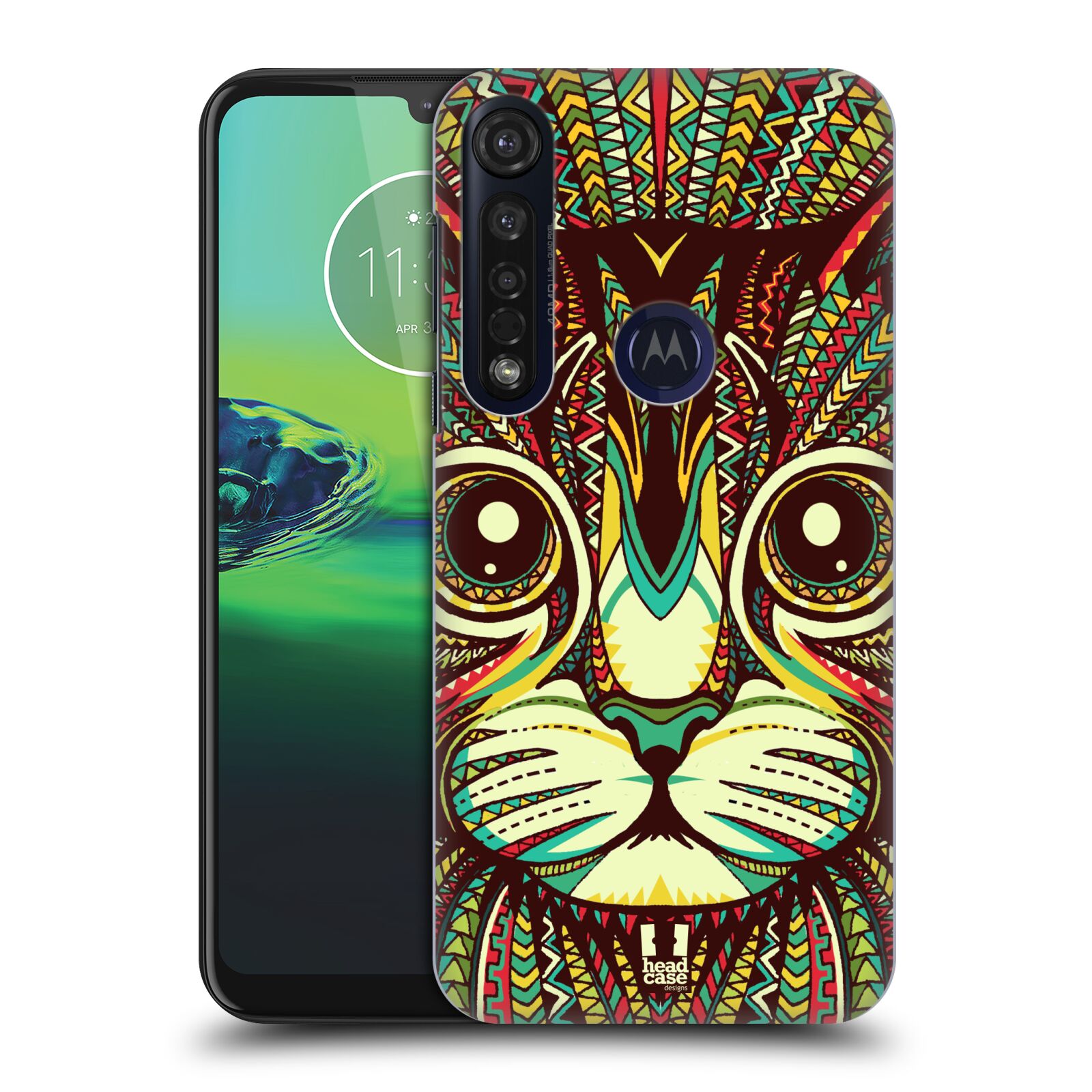 Pouzdro na mobil Motorola Moto G8 PLUS - HEAD CASE - vzor Aztécký motiv zvíře 2 kotě
