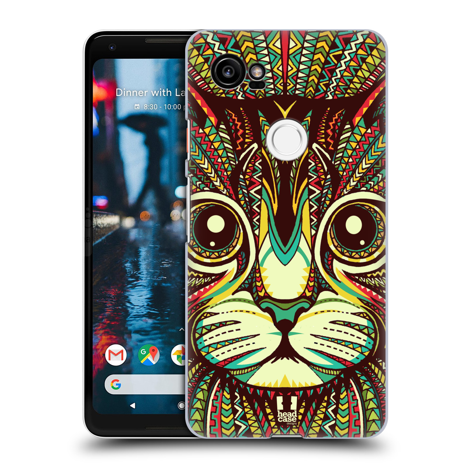 HEAD CASE plastový obal na mobil Google Pixel 2 XL vzor Aztécký motiv zvíře 2 kotě