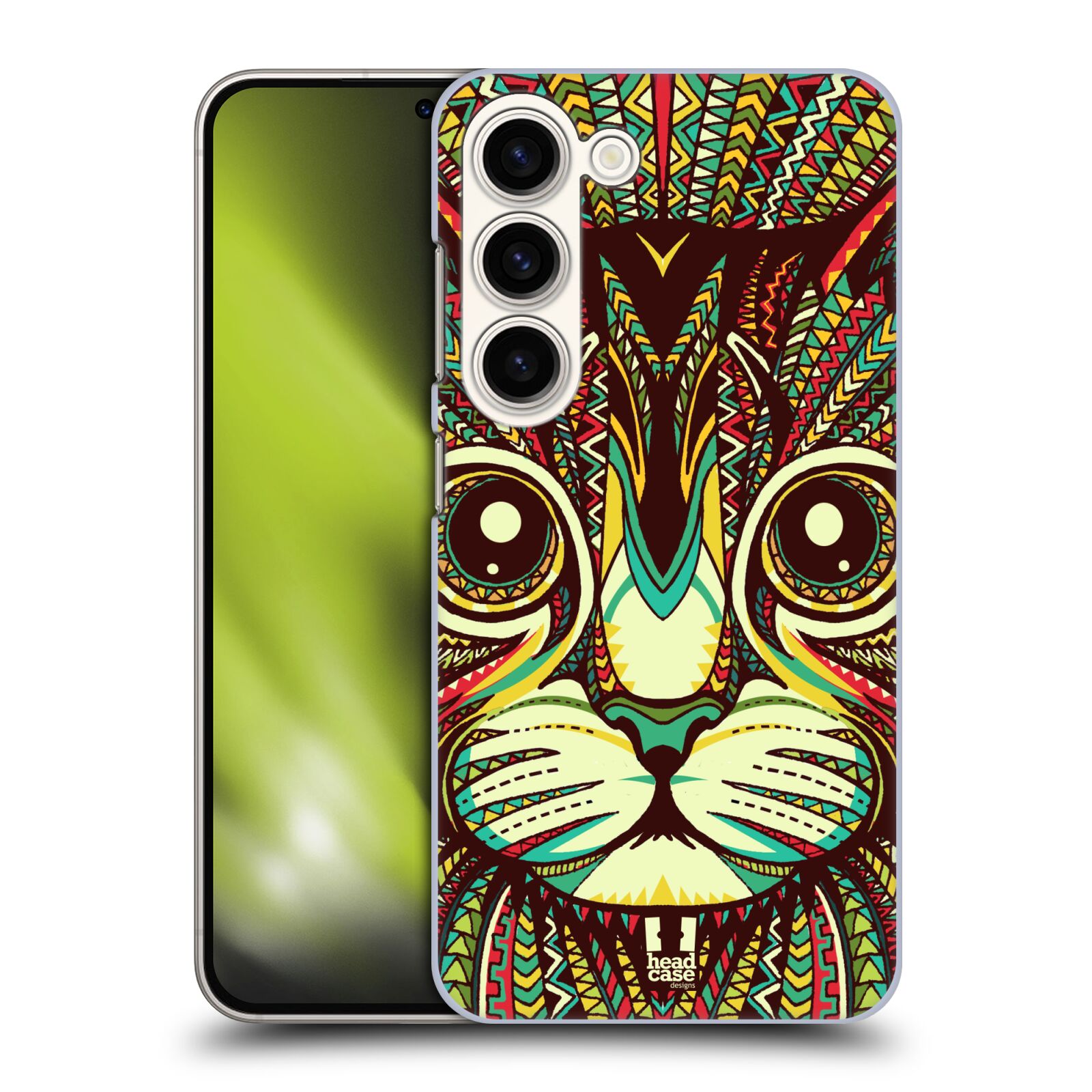 Plastový obal HEAD CASE na mobil Samsung Galaxy S23 vzor Aztécký motiv zvíře 2 kotě