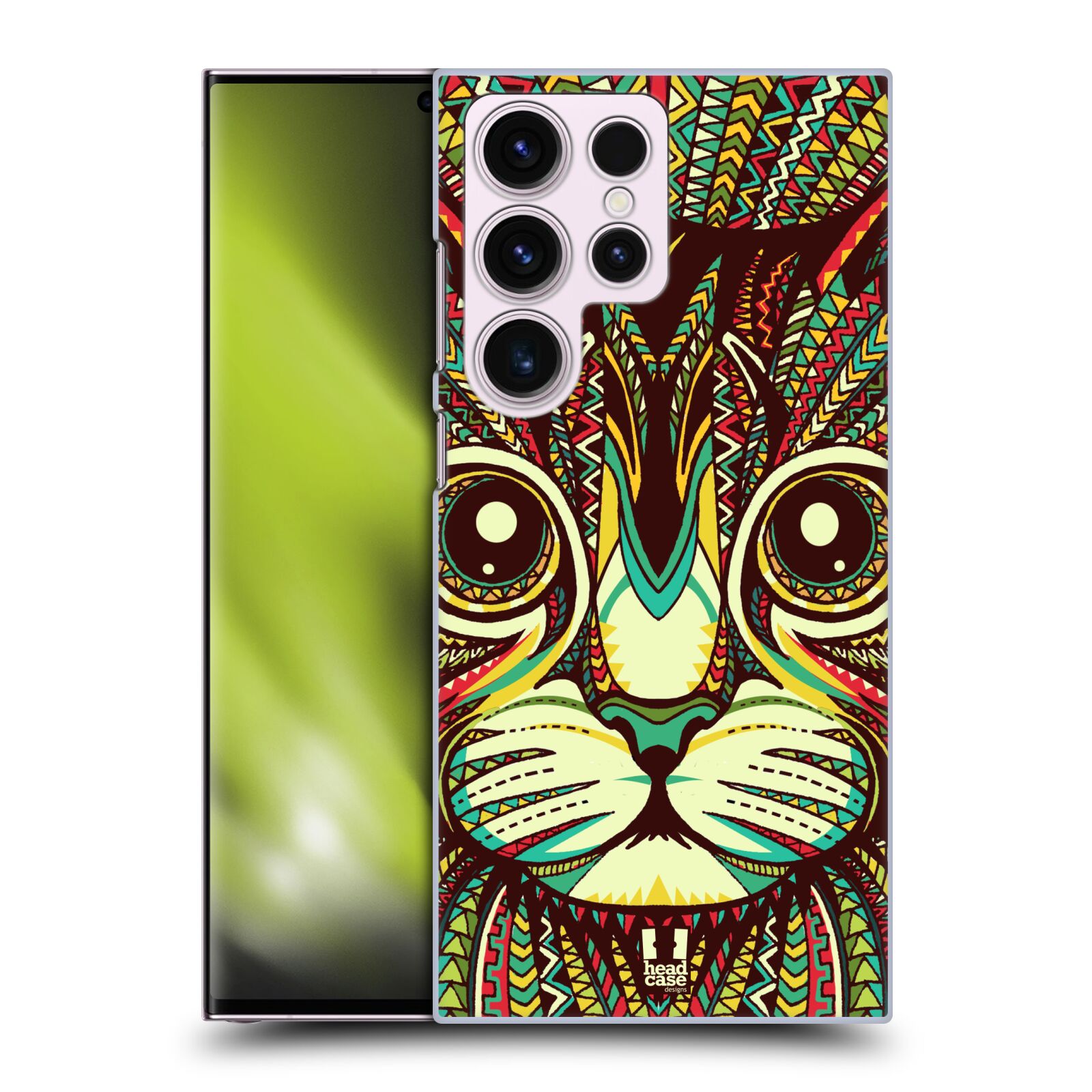Plastový obal HEAD CASE na mobil Samsung Galaxy S23 ULTRA vzor Aztécký motiv zvíře 2 kotě