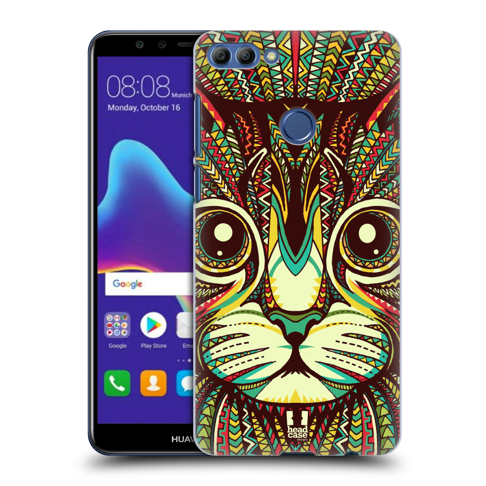 HEAD CASE plastový obal na mobil Huawei Y9 2018 vzor Aztécký motiv zvíře 2 kotě