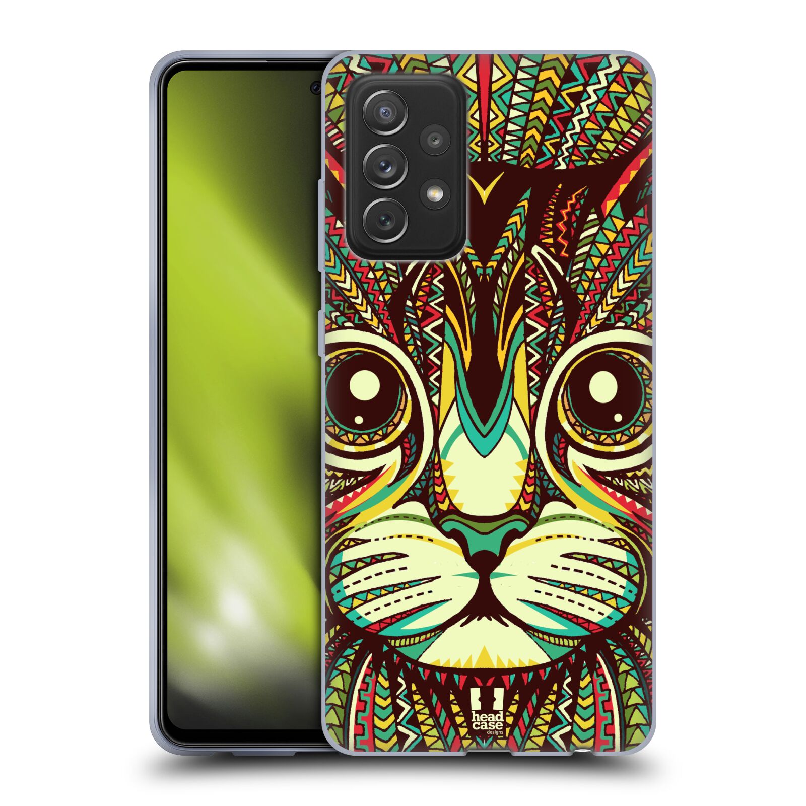Plastový obal HEAD CASE na mobil Samsung Galaxy A72 / A72 5G vzor Aztécký motiv zvíře 2 kotě