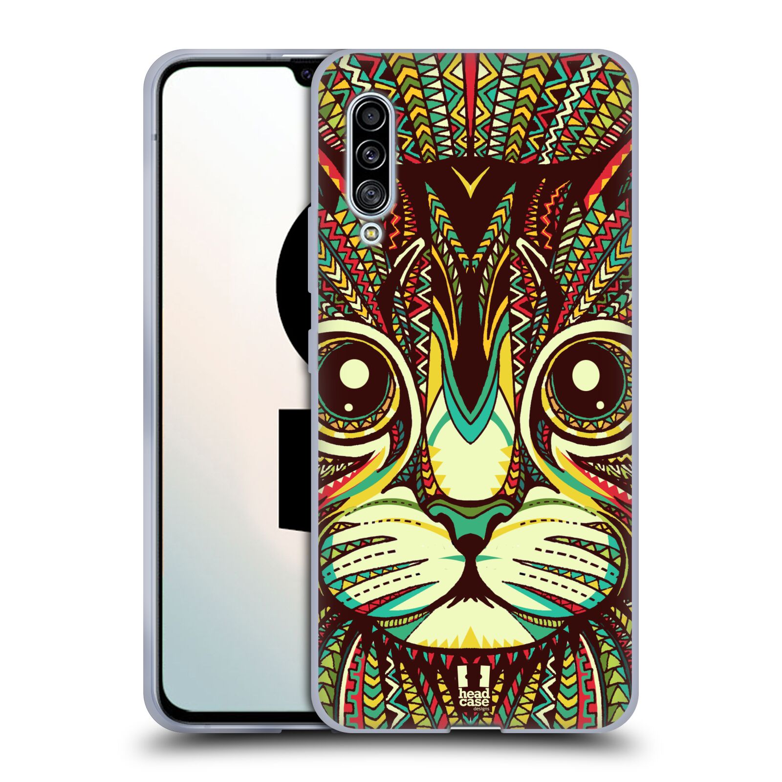 Plastový obal HEAD CASE na mobil Samsung Galaxy A90 5G vzor Aztécký motiv zvíře 2 kotě