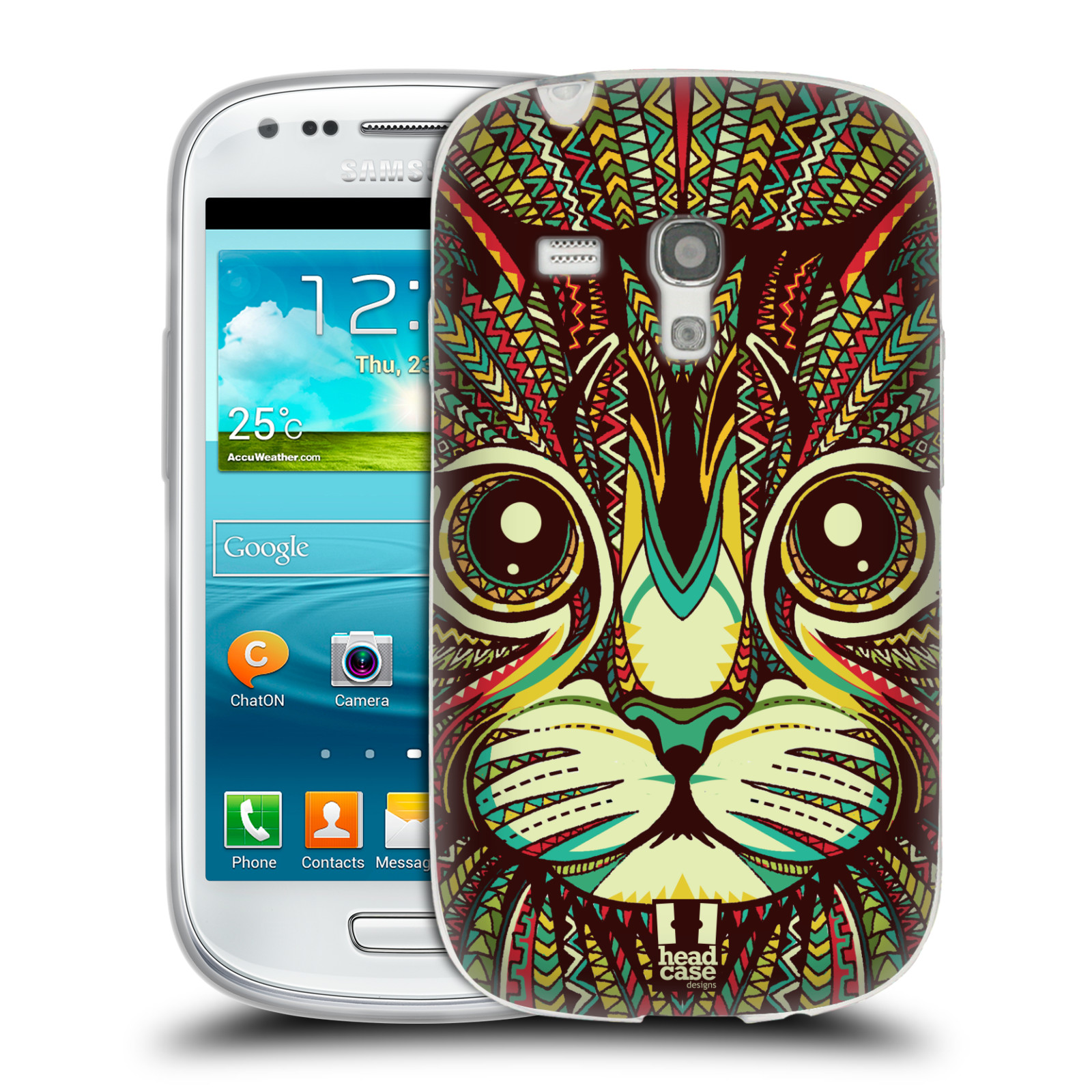 HEAD CASE silikonový obal na mobil Samsung Galaxy S3 MINI i8190 vzor Aztécký motiv zvíře 2 kotě