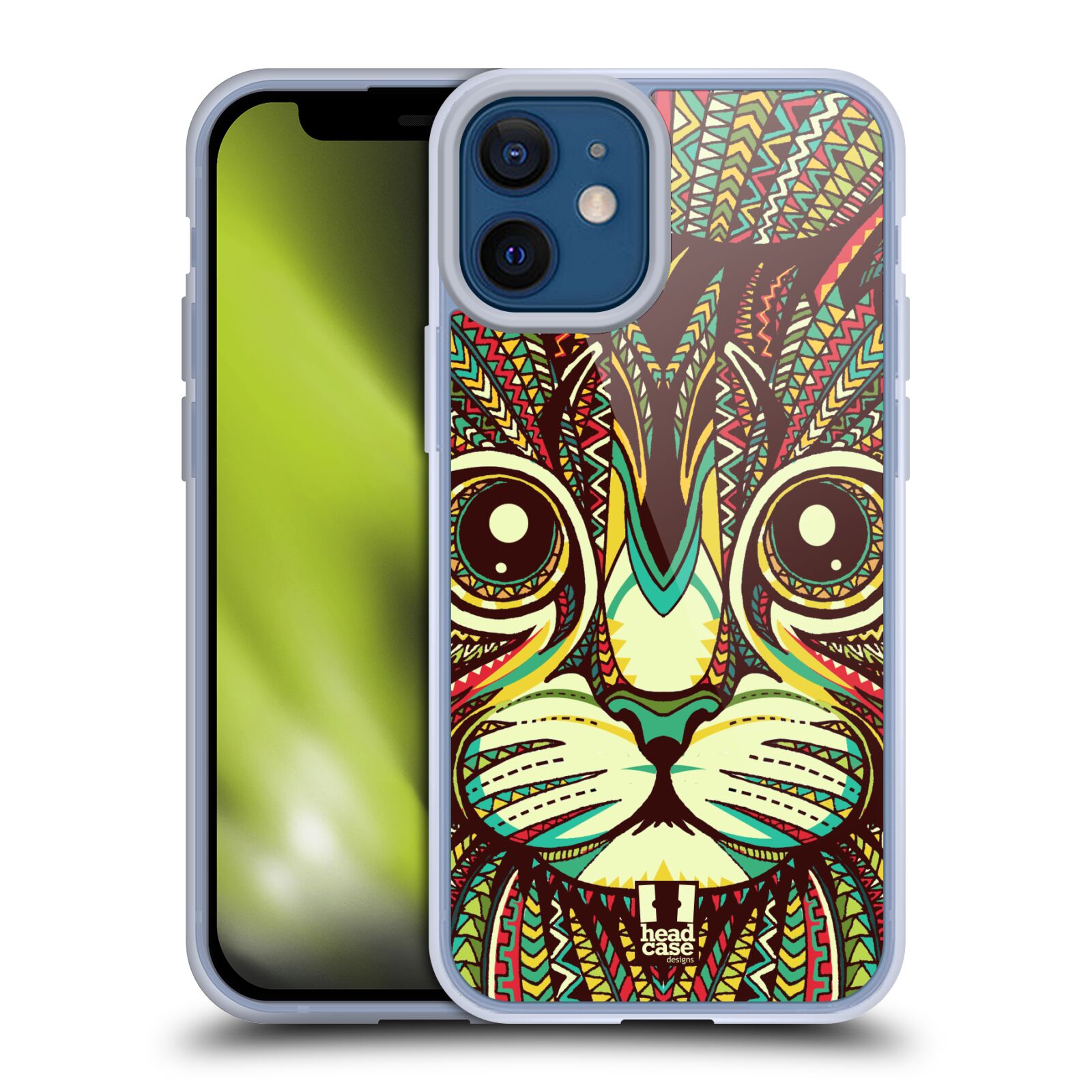Plastový obal na mobil Apple Iphone 12 MINI vzor Aztécký motiv zvíře 2 kotě