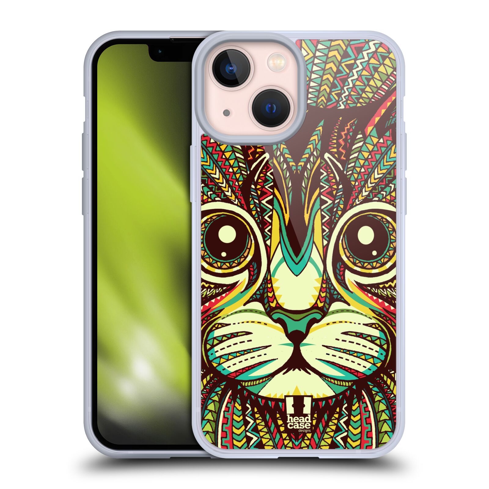 Plastový obal HEAD CASE na mobil Apple Iphone 13 MINI vzor Aztécký motiv zvíře 2 kotě