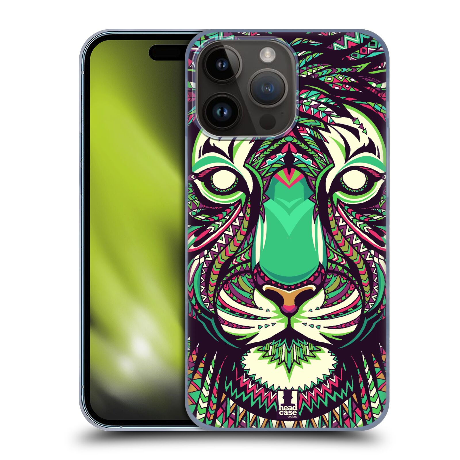 Plastový obal HEAD CASE na mobil Apple Iphone 15 PRO MAX vzor Aztécký motiv zvíře 2 tygr