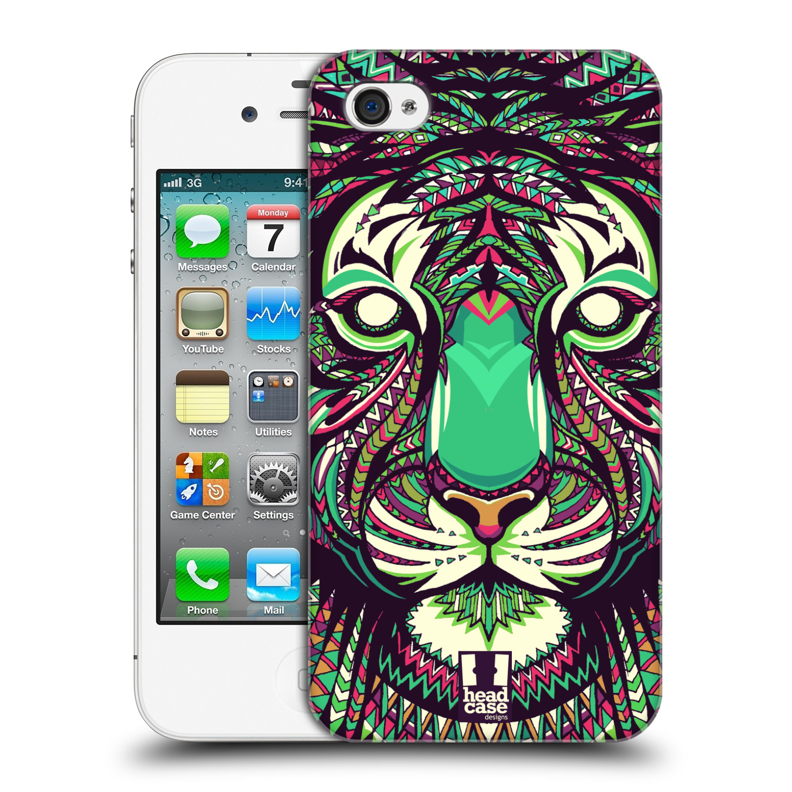 HEAD CASE plastový obal na mobil Apple Iphone 4/4S vzor Aztécký motiv zvíře 2 tygr