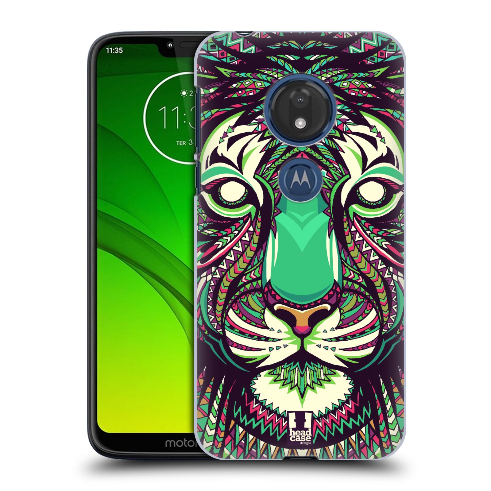Pouzdro na mobil Motorola Moto G7 Play vzor Aztécký motiv zvíře 2 tygr