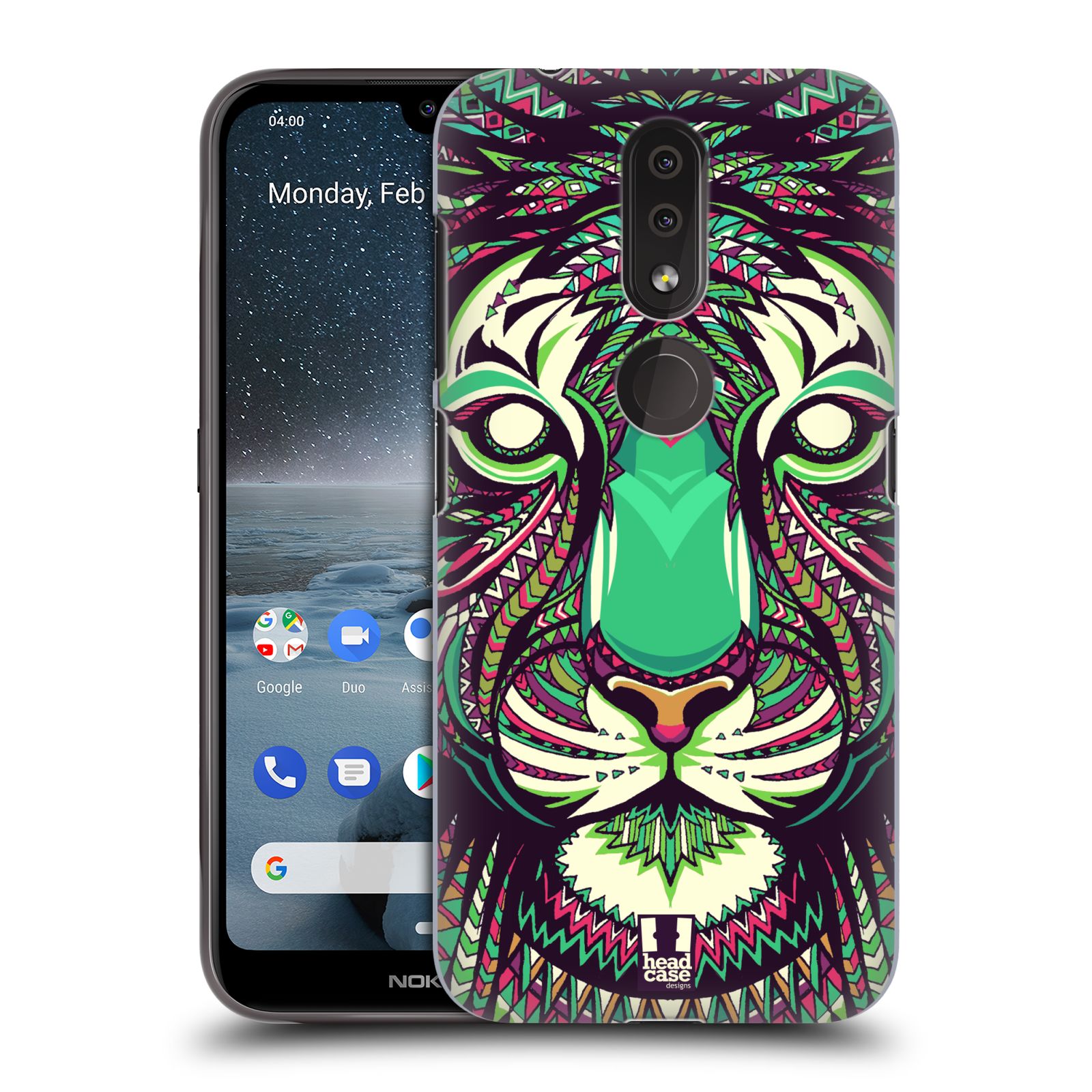 Pouzdro na mobil Nokia 4.2 - HEAD CASE - vzor Aztécký motiv zvíře 2 tygr