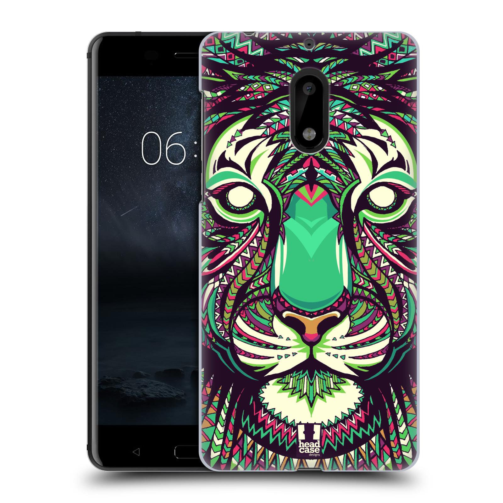 HEAD CASE plastový obal na mobil Nokia 6 vzor Aztécký motiv zvíře 2 tygr