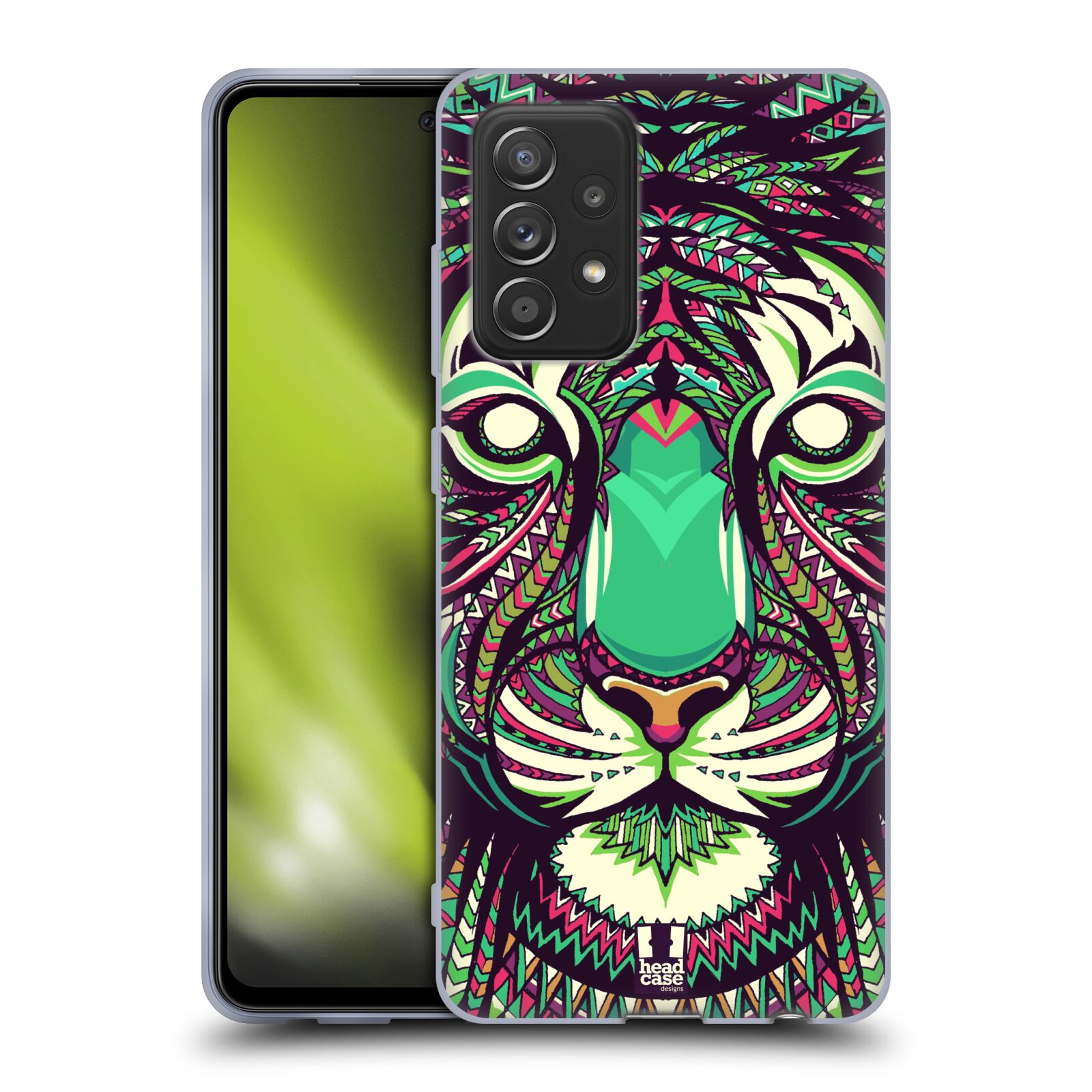 Plastový obal HEAD CASE na mobil Samsung Galaxy A52 / A52 5G / A52s 5G vzor Aztécký motiv zvíře 2 tygr