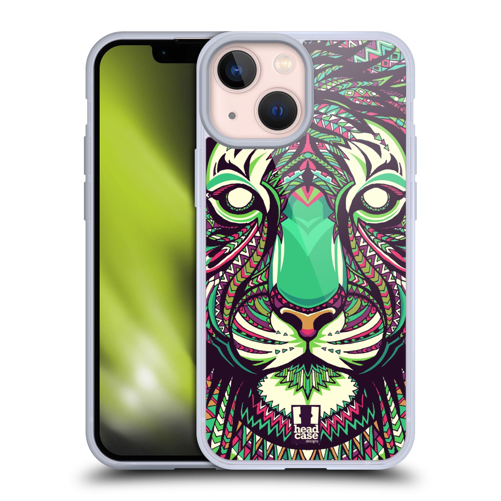 Plastový obal HEAD CASE na mobil Apple Iphone 13 MINI vzor Aztécký motiv zvíře 2 tygr