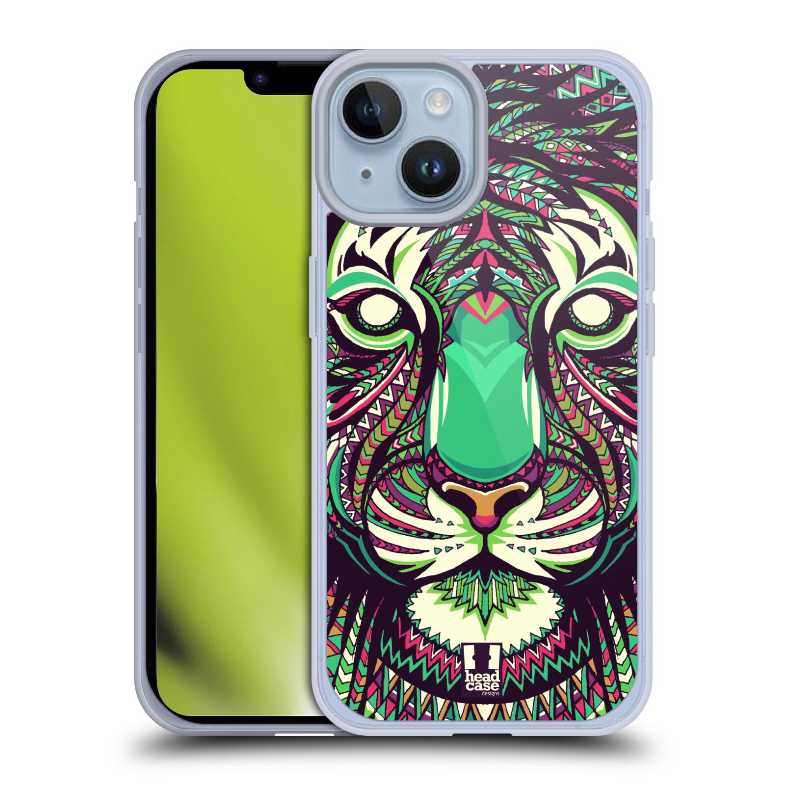 Plastový obal HEAD CASE na mobil Apple Iphone 14 vzor Aztécký motiv zvíře 2 tygr