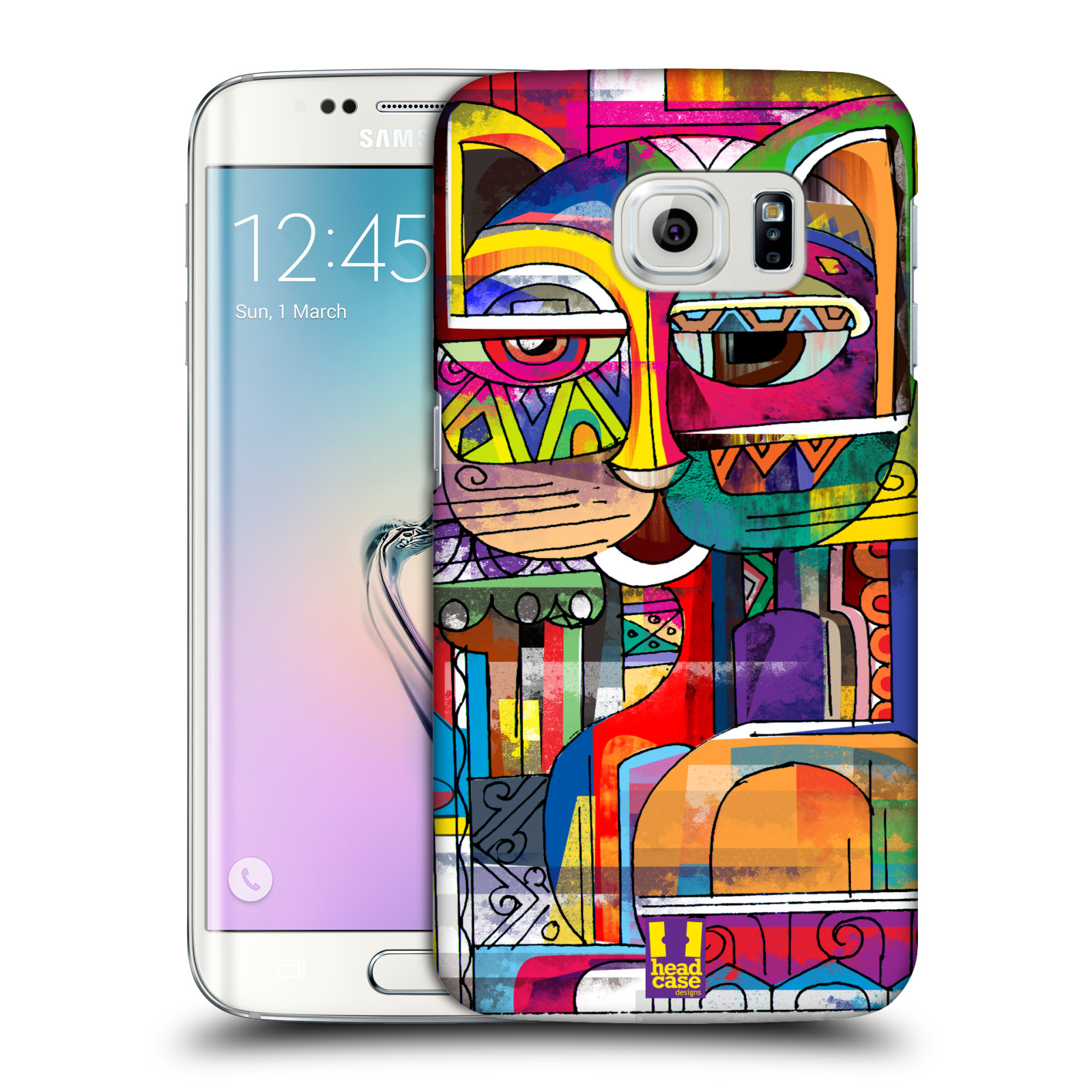 HEAD CASE plastový obal na mobil SAMSUNG Galaxy S6 EDGE (G9250, G925, G925F) vzor Aztécký vzor abstrakce kočka AMY