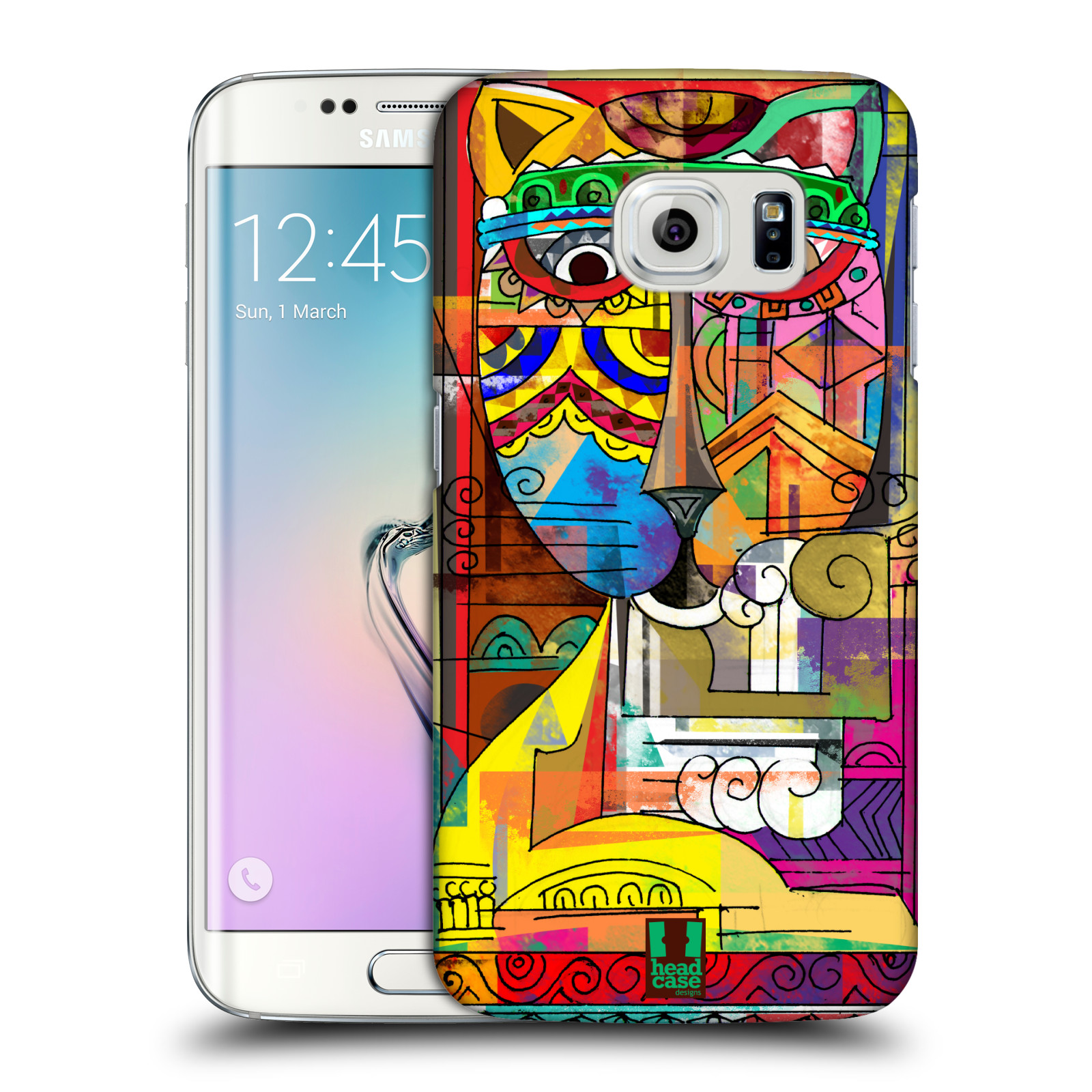 HEAD CASE plastový obal na mobil SAMSUNG Galaxy S6 EDGE (G9250, G925, G925F) vzor Aztécký vzor abstrakce kočka SIAMSKÁ