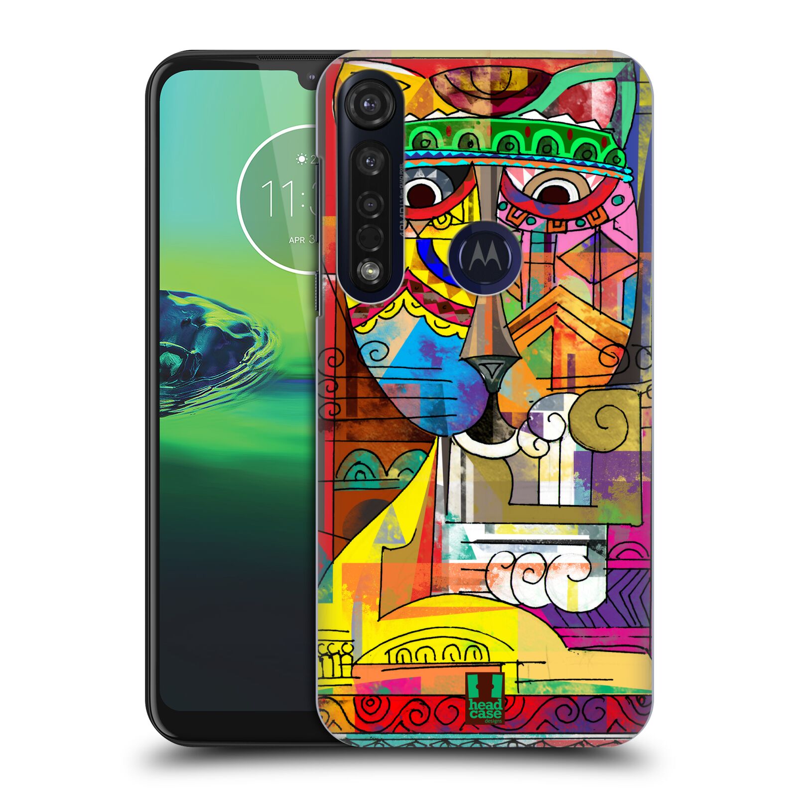 Pouzdro na mobil Motorola Moto G8 PLUS - HEAD CASE - vzor Aztécký vzor abstrakce kočka SIAMSKÁ