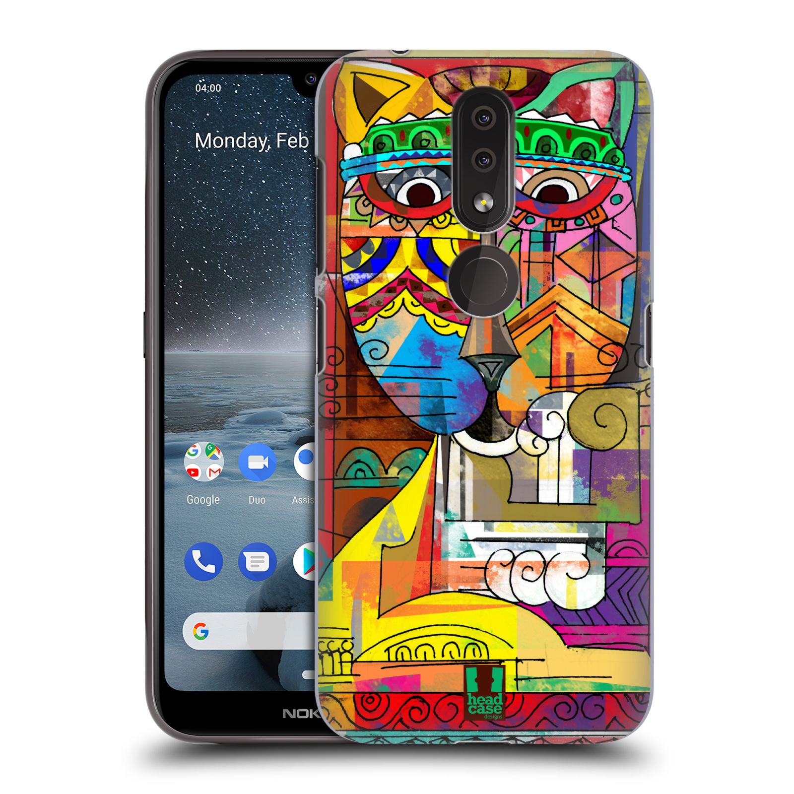 Pouzdro na mobil Nokia 4.2 - HEAD CASE - vzor Aztécký vzor abstrakce kočka SIAMSKÁ