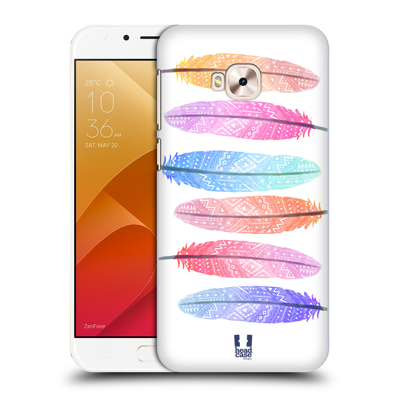 HEAD CASE plastový obal na mobil Asus Zenfone 4 Selfie Pro ZD552KL vzor Aztécká pírka růžová a modrá