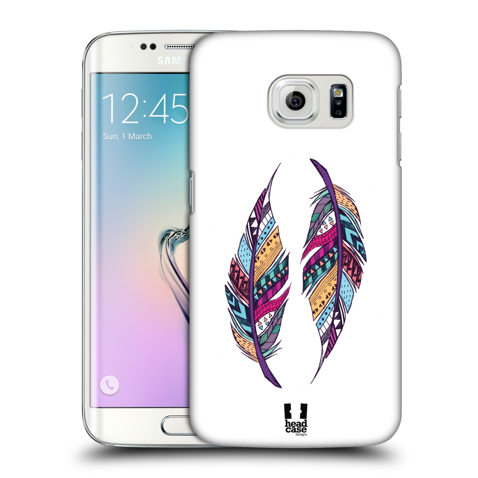 HEAD CASE plastový obal na mobil SAMSUNG Galaxy S6 EDGE (G9250, G925, G925F) vzor Aztécká pírka PÁR