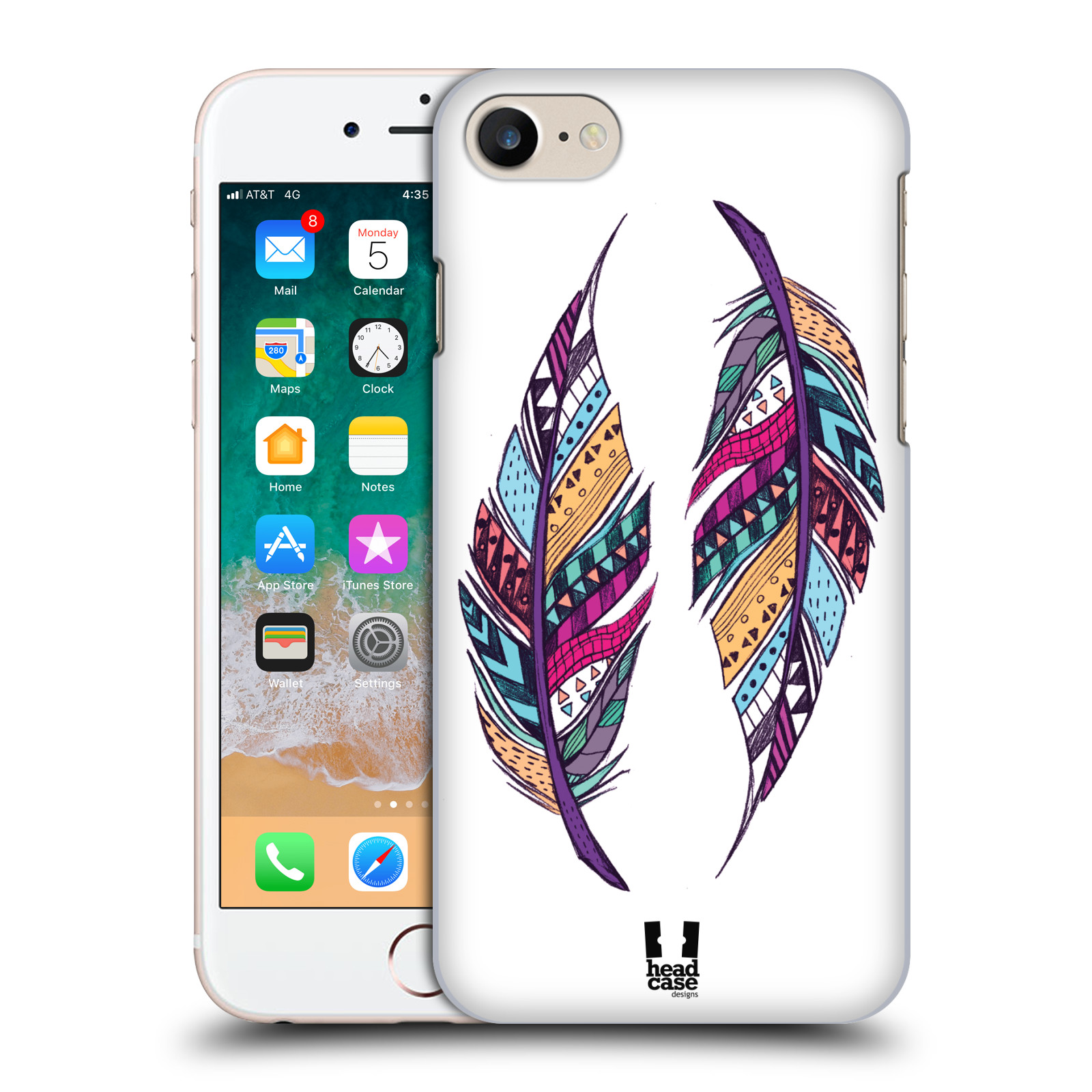 HEAD CASE plastový obal na mobil Apple Iphone 7 vzor Aztécká pírka PÁR