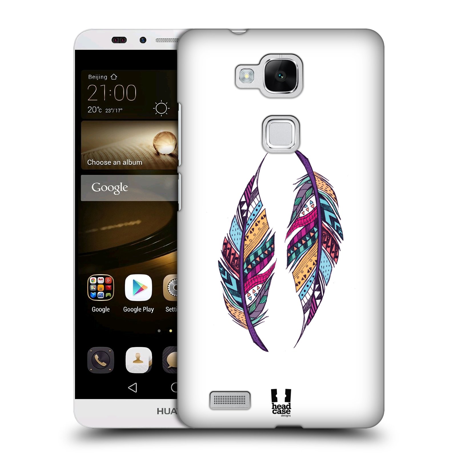 HEAD CASE plastový obal na mobil Huawei Mate 7 vzor Aztécká pírka PÁR
