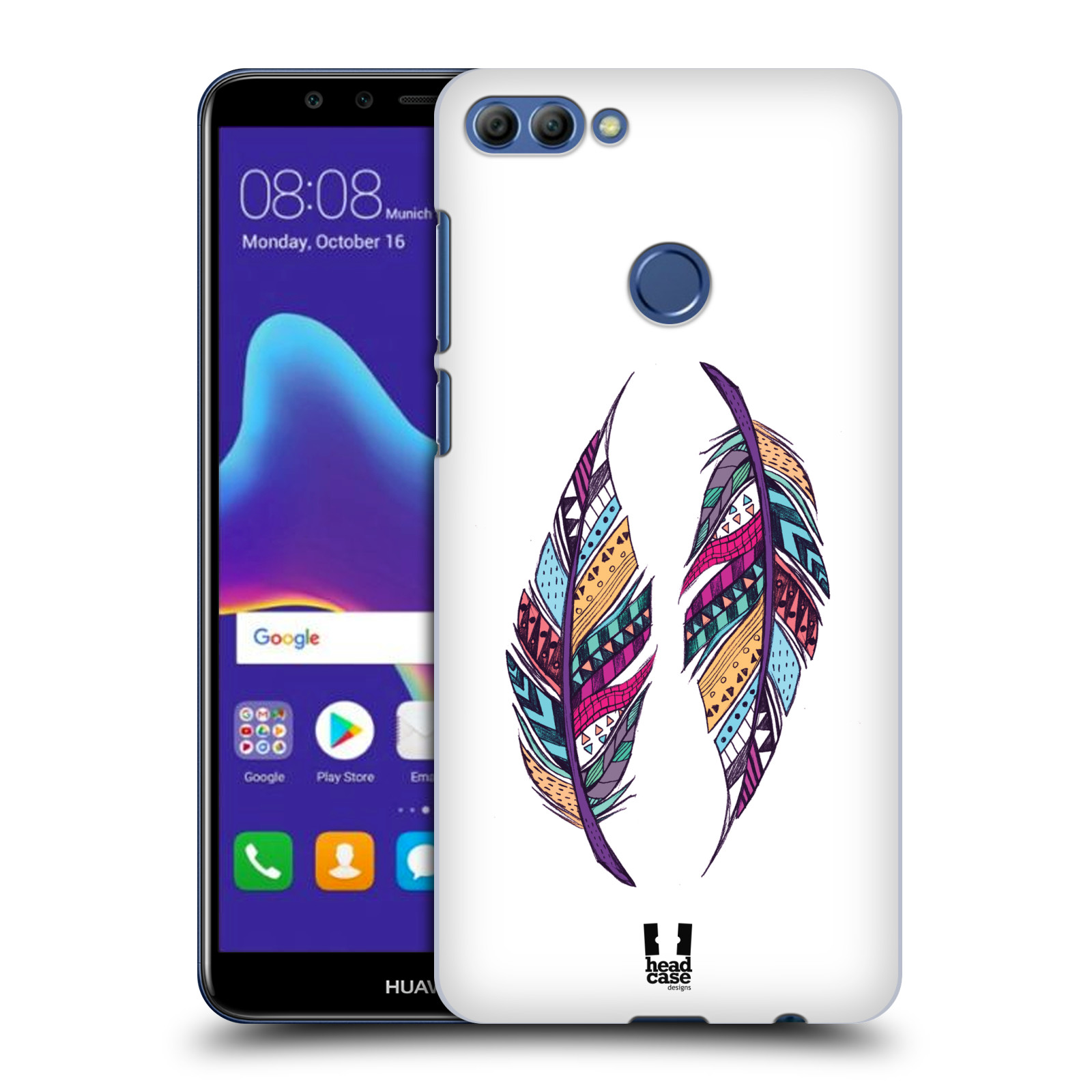 HEAD CASE plastový obal na mobil Huawei Y9 2018 vzor Aztécká pírka PÁR