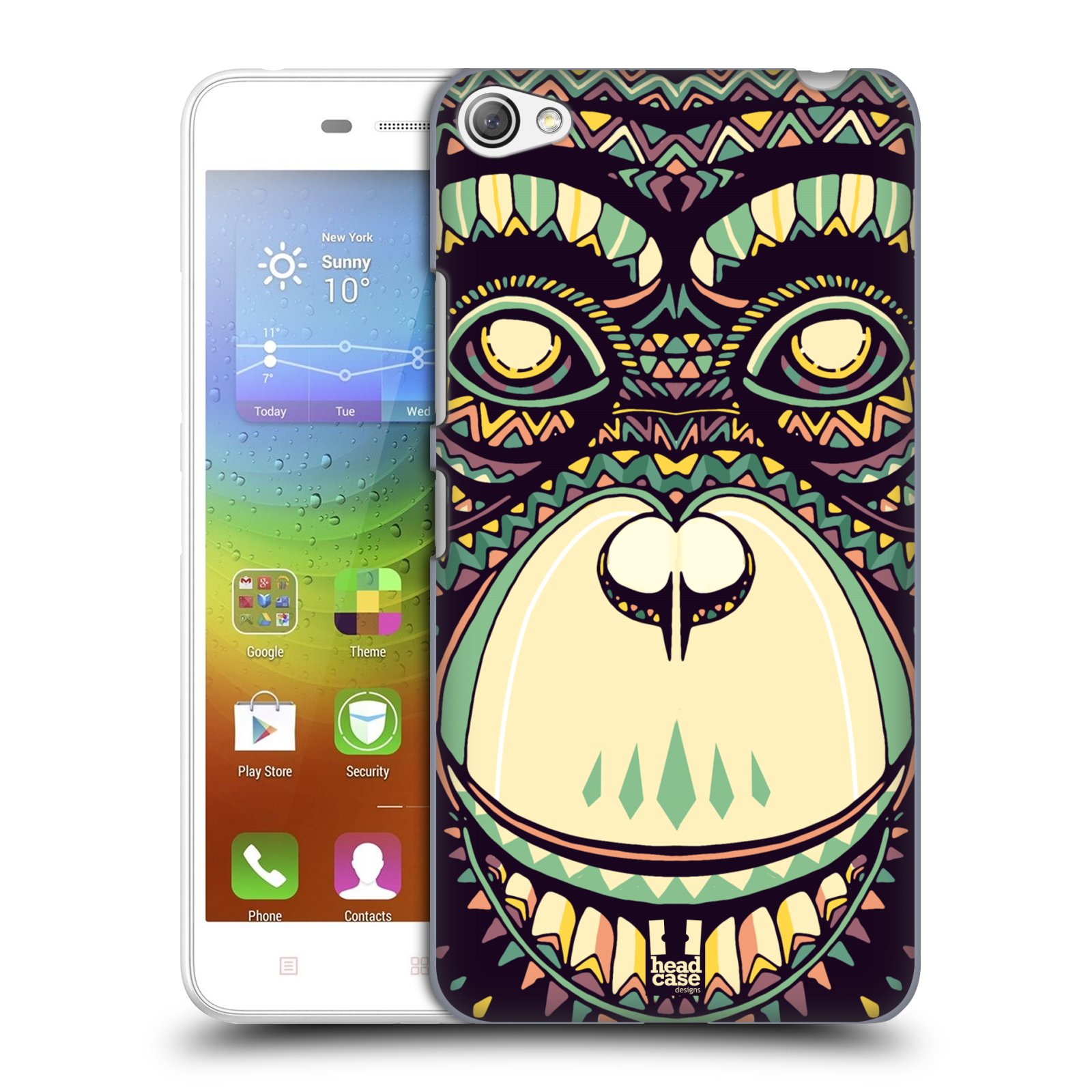 HEAD CASE pevný plastový obal na mobil LENOVO S60 / LENOVO S60 DUAL SIM vzor Aztécký motiv zvíře 3 šimpanz