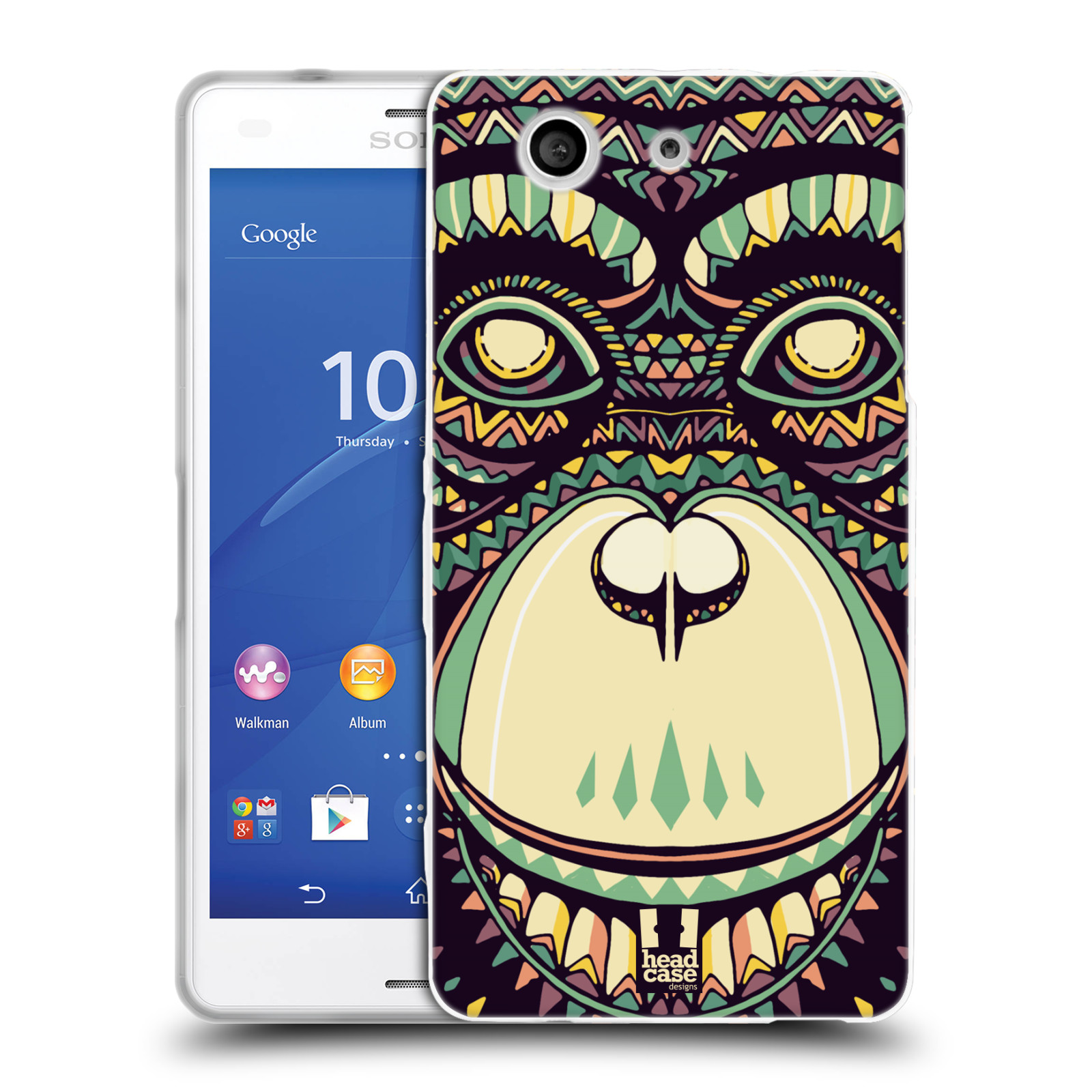 HEAD CASE silikonový obal na mobil Sony Xperia Z3 COMPACT (D5803) vzor Aztécký motiv zvíře 3 šimpanz