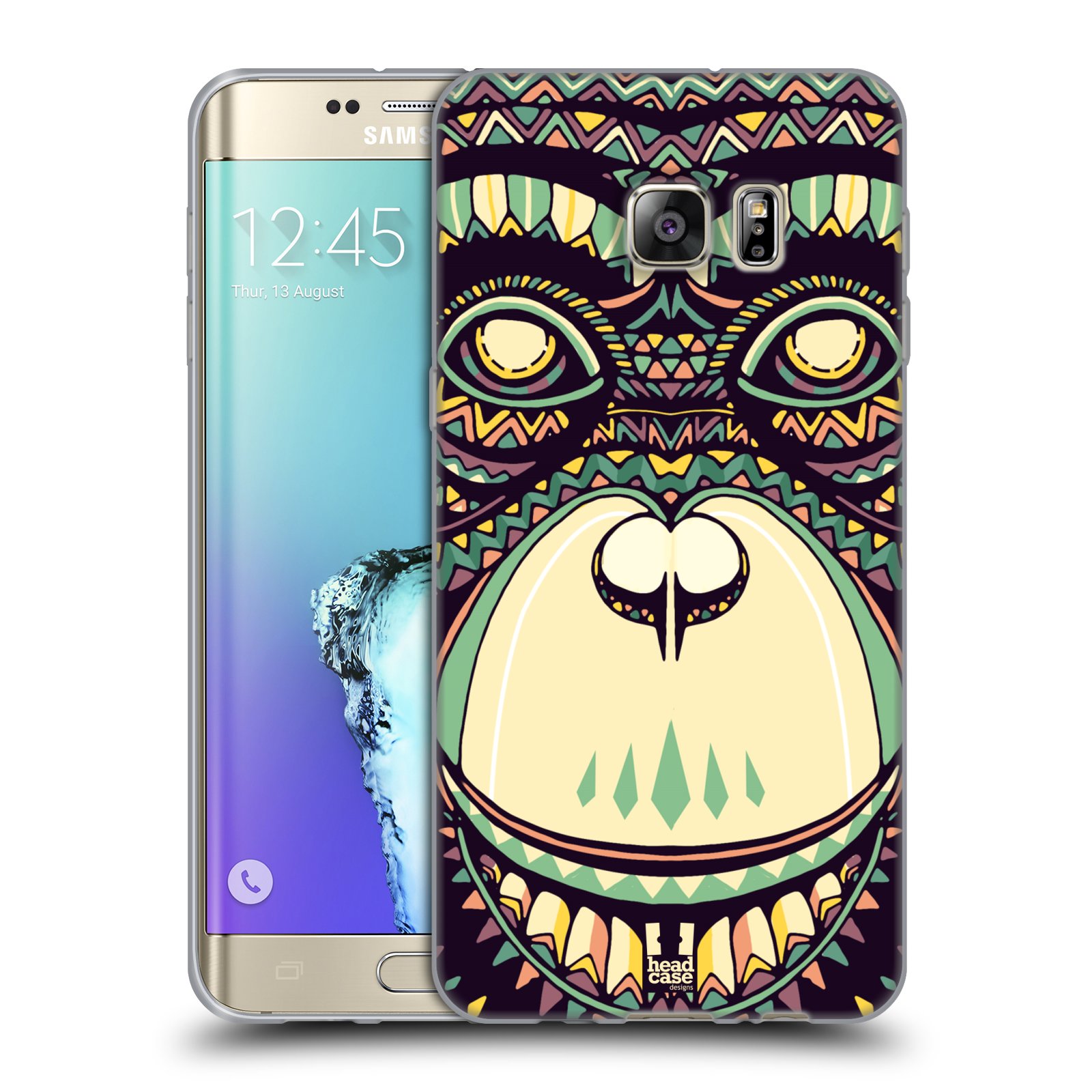HEAD CASE silikonový obal na mobil Samsung Galaxy S6 EDGE PLUS vzor Aztécký motiv zvíře 3 šimpanz