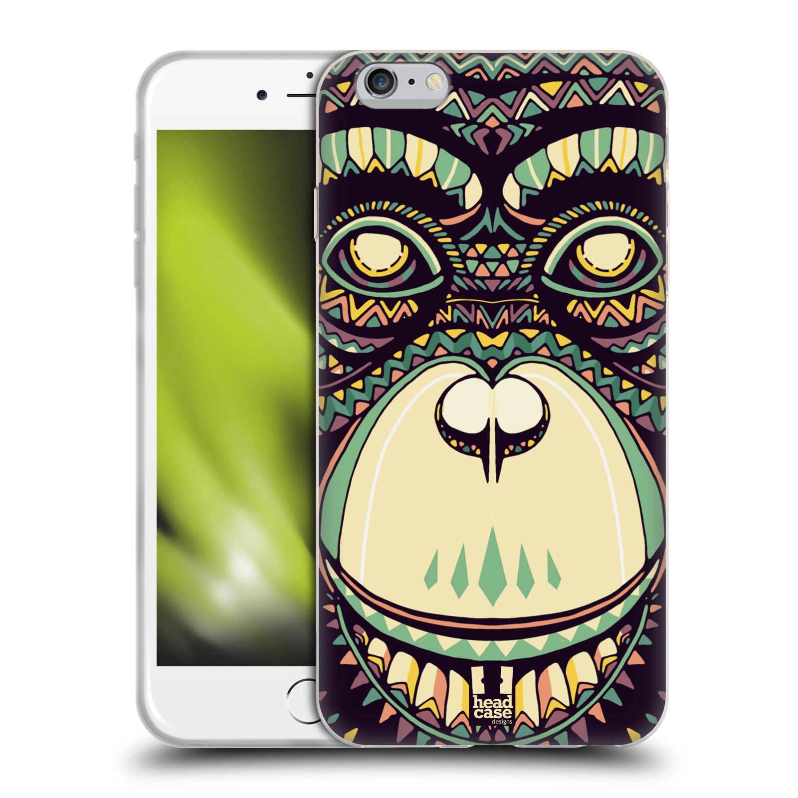 HEAD CASE silikonový obal na mobil Apple Iphone 6 PLUS/ 6S PLUS vzor Aztécký motiv zvíře 3 šimpanz