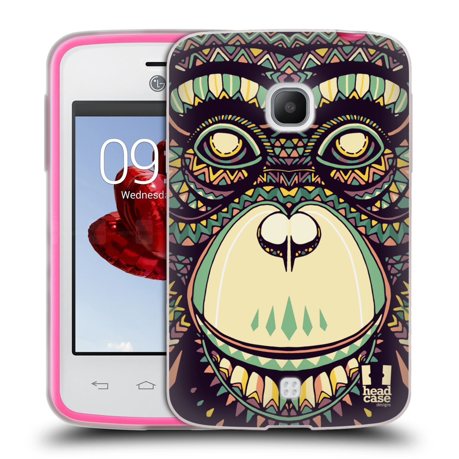 HEAD CASE silikonový obal na mobil LG L30 vzor Aztécký motiv zvíře 3 šimpanz