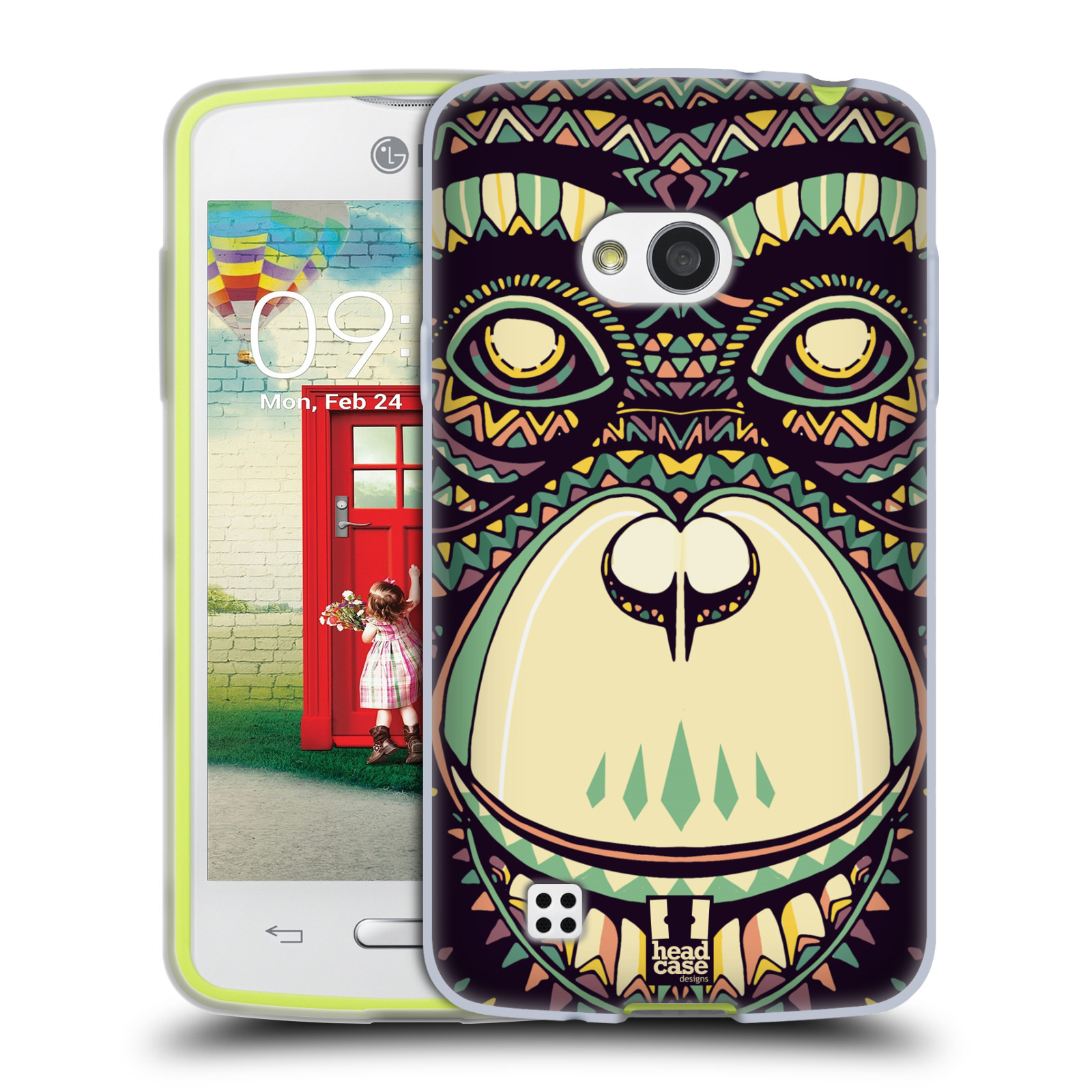 HEAD CASE silikonový obal na mobil LG L50 vzor Aztécký motiv zvíře 3 šimpanz