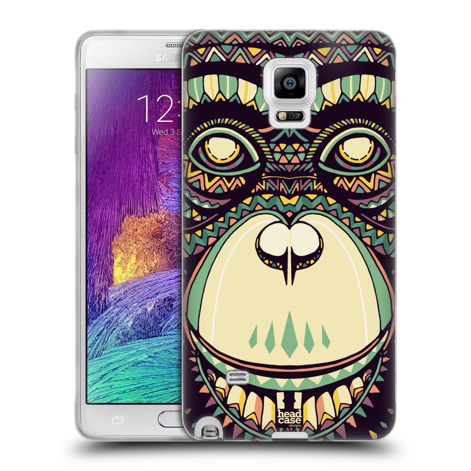 HEAD CASE silikonový obal na mobil Samsung Galaxy Note 4 (N910) vzor Aztécký motiv zvíře 3 šimpanz
