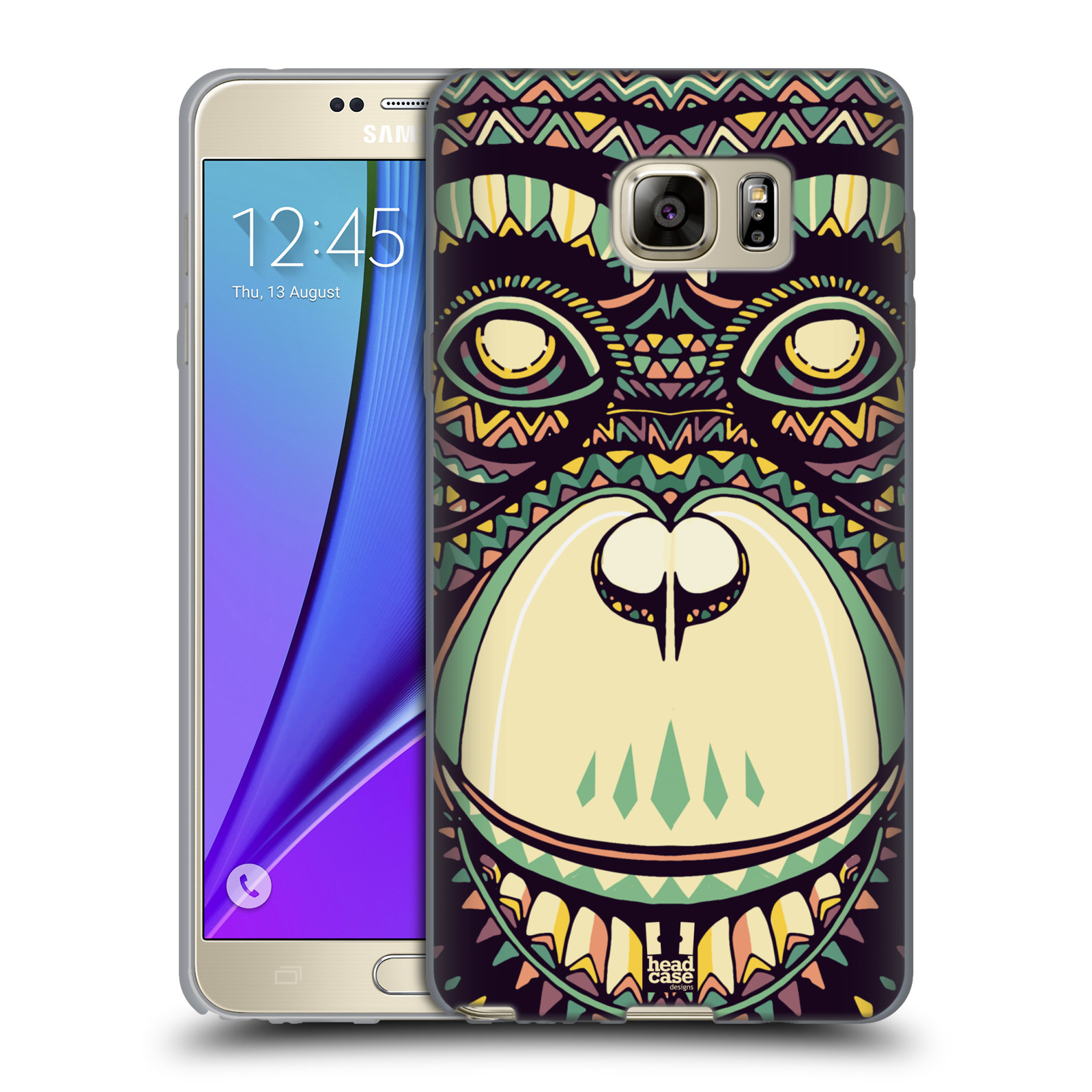 HEAD CASE silikonový obal na mobil Samsung Galaxy Note 5 (N920) vzor Aztécký motiv zvíře 3 šimpanz
