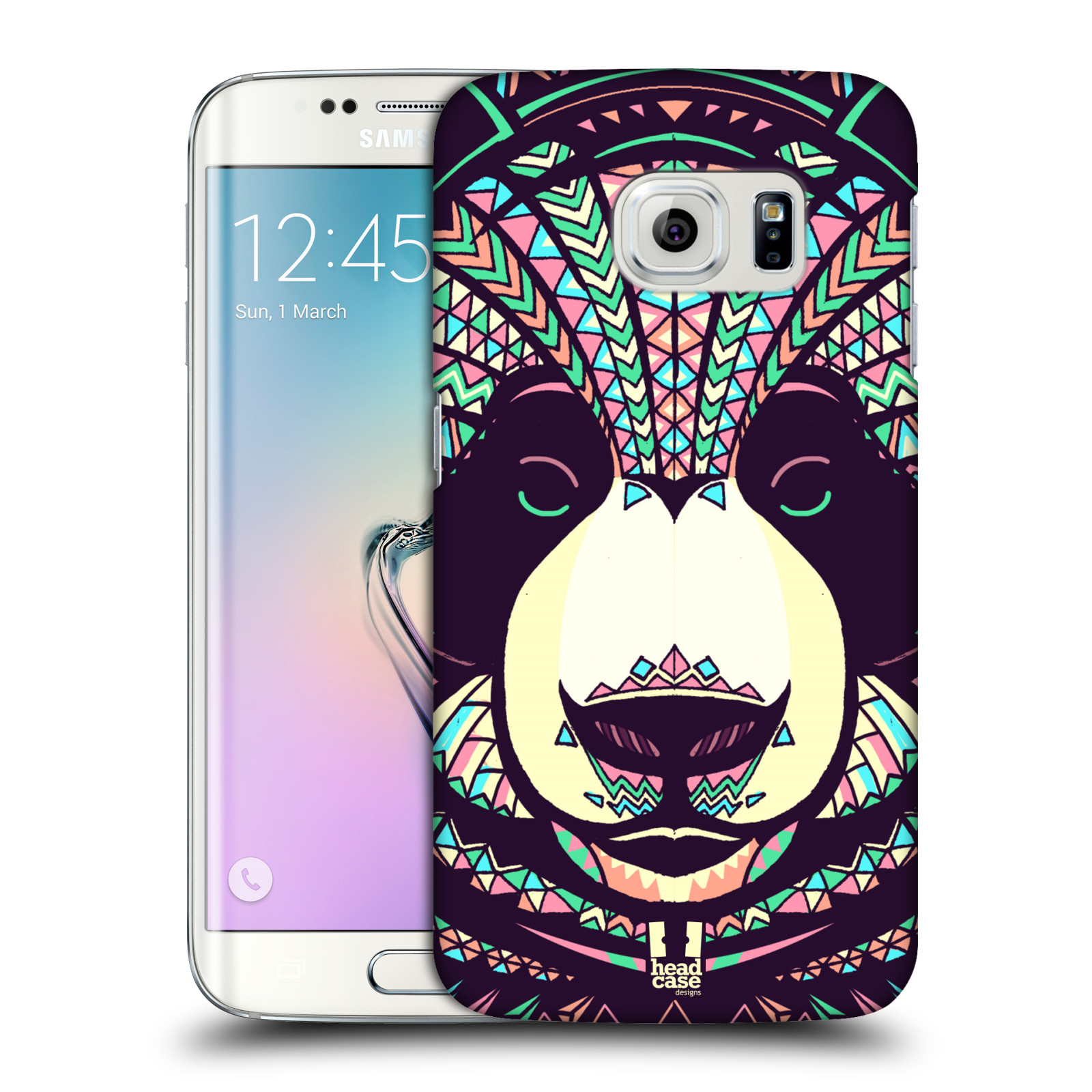 HEAD CASE plastový obal na mobil SAMSUNG Galaxy S6 EDGE (G9250, G925, G925F) vzor Aztécký motiv zvíře 3 panda