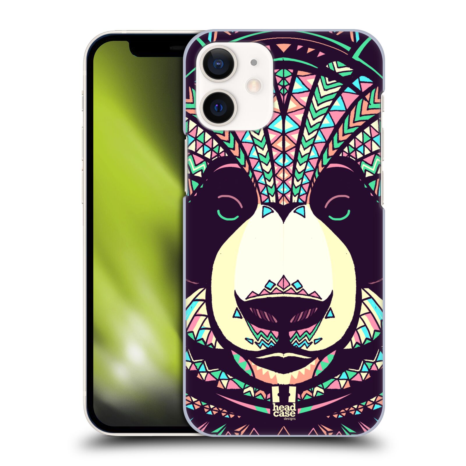Plastový obal na mobil Apple Iphone 12 MINI vzor Aztécký motiv zvíře 3 panda