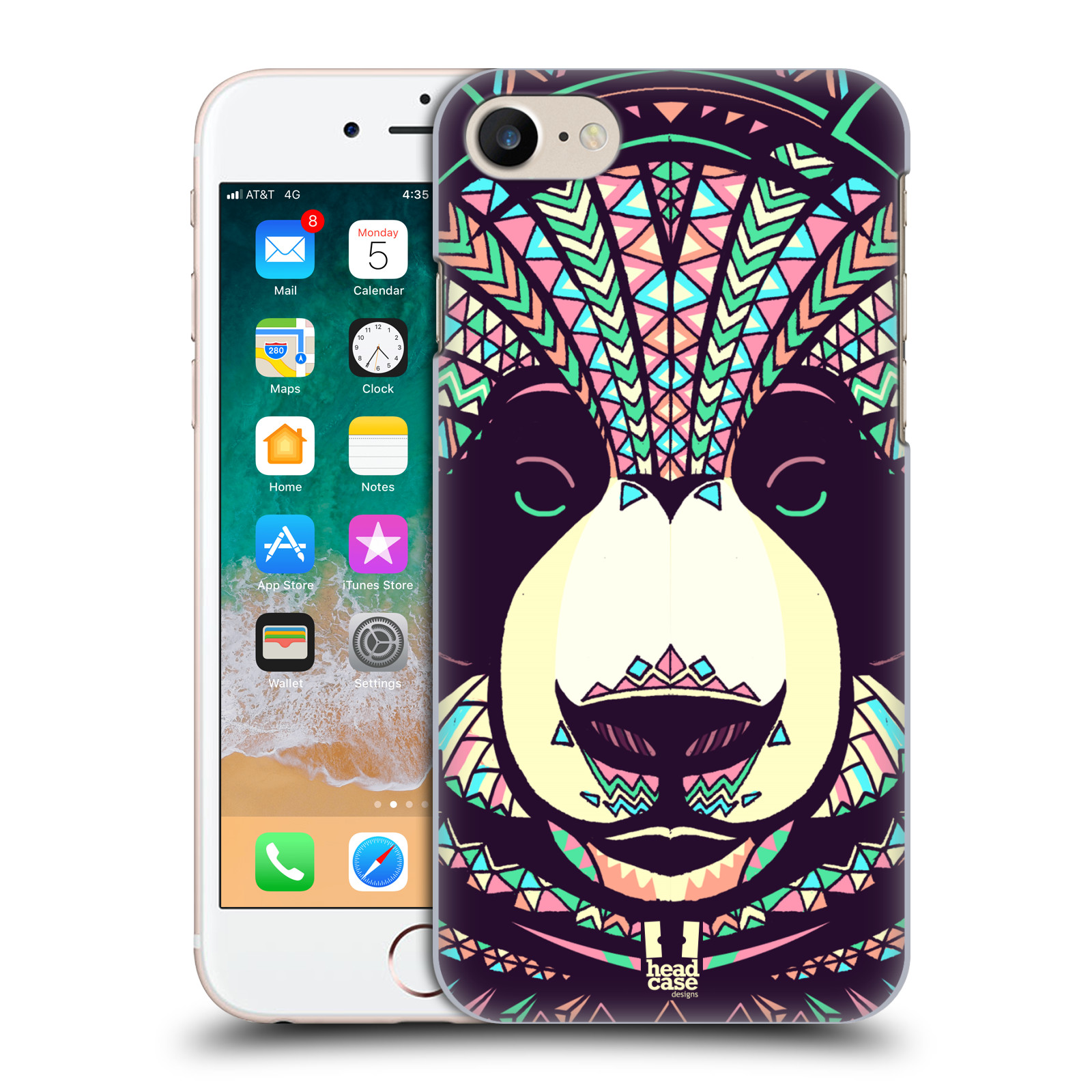 HEAD CASE plastový obal na mobil Apple Iphone 7 vzor Aztécký motiv zvíře 3 panda