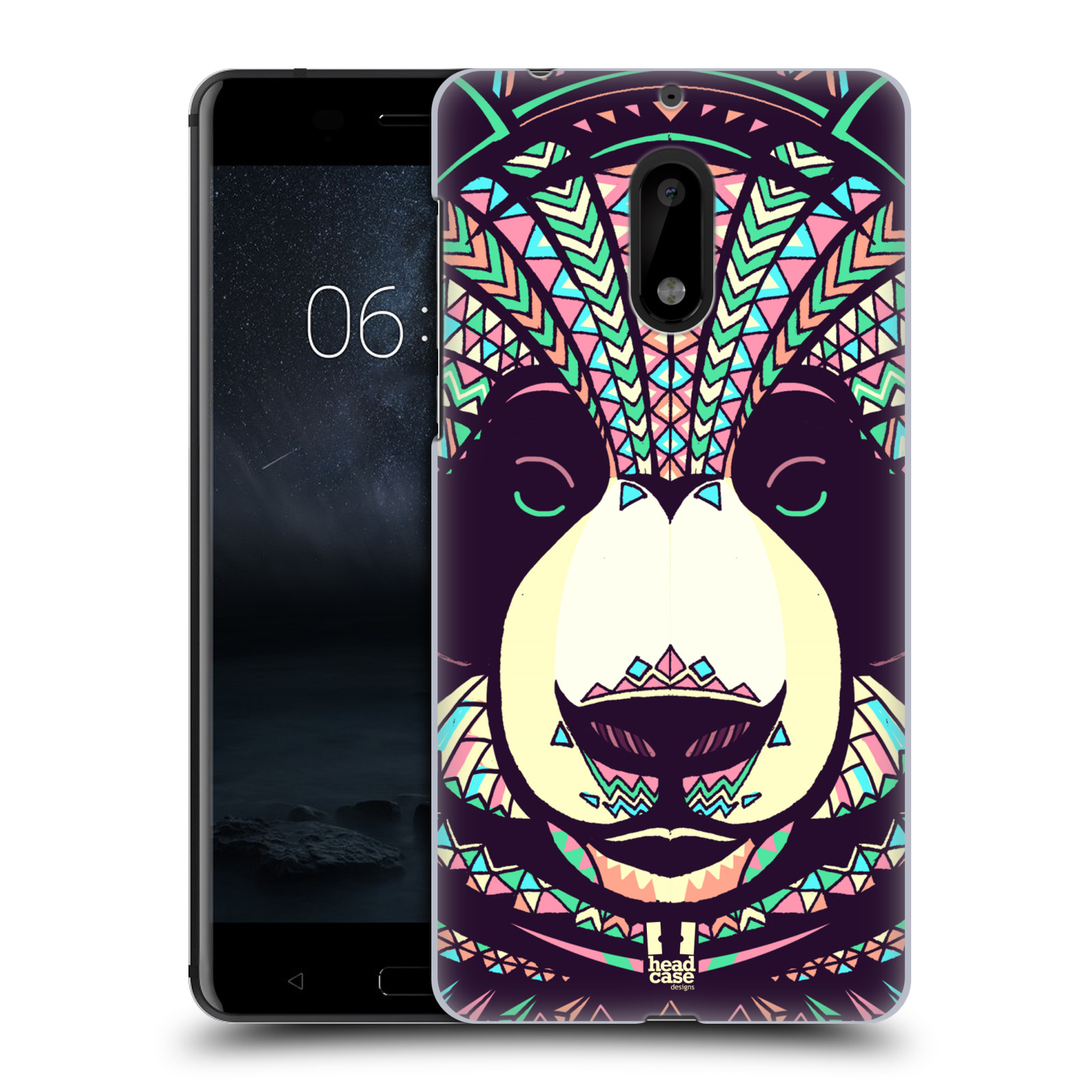 HEAD CASE plastový obal na mobil Nokia 6 vzor Aztécký motiv zvíře 3 panda