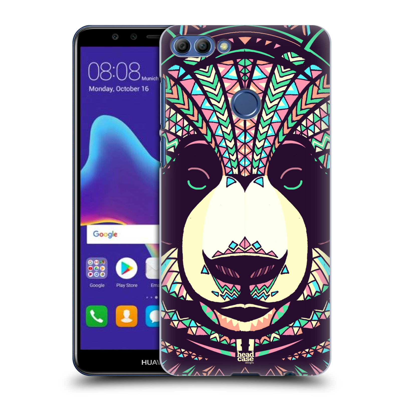 HEAD CASE plastový obal na mobil Huawei Y9 2018 vzor Aztécký motiv zvíře 3 panda