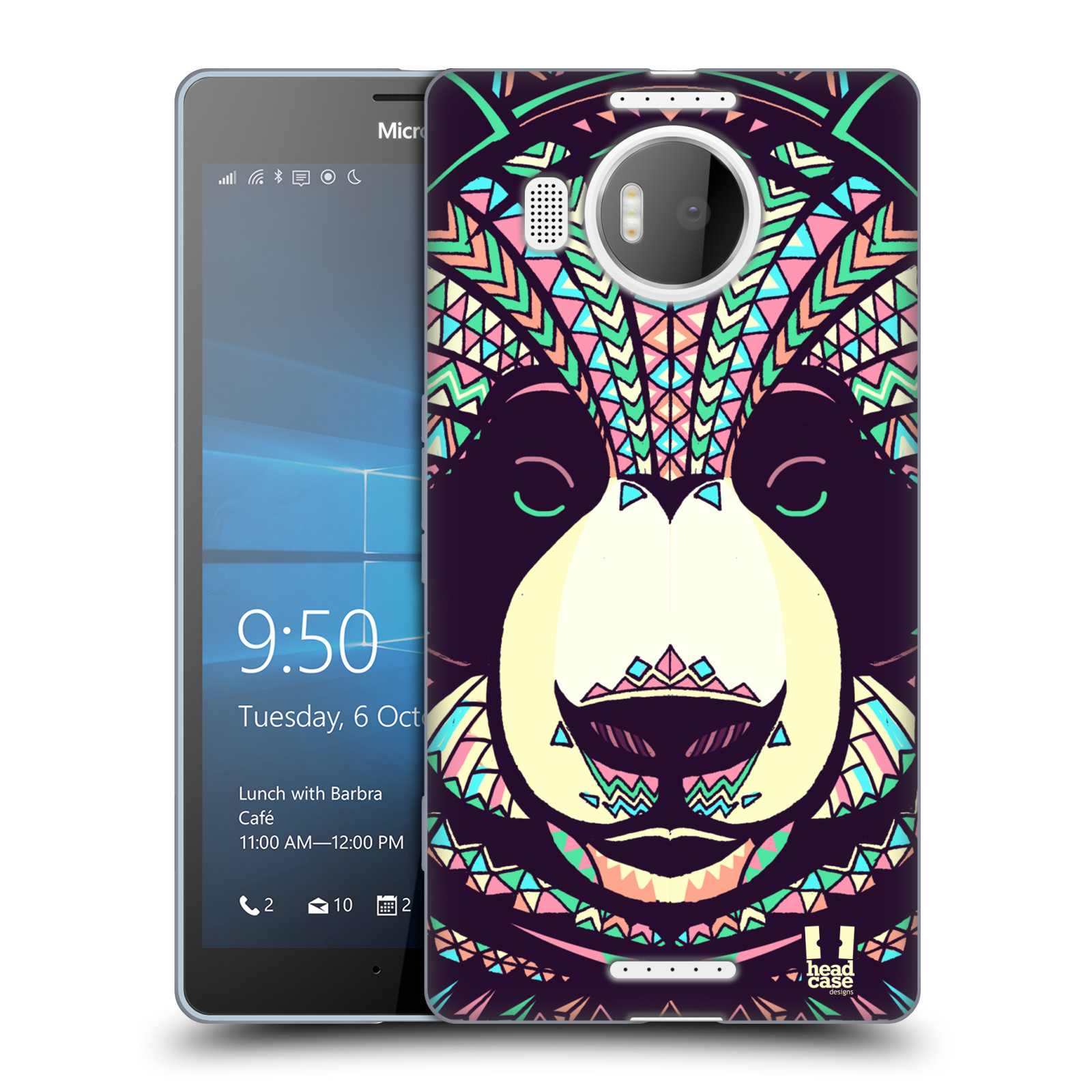 HEAD CASE silikonový obal na mobil NOKIA, MICROSOFT LUMIA 950 XL / LUMIA 950 XL DUAL SIM vzor Aztécký motiv zvíře 3 panda
