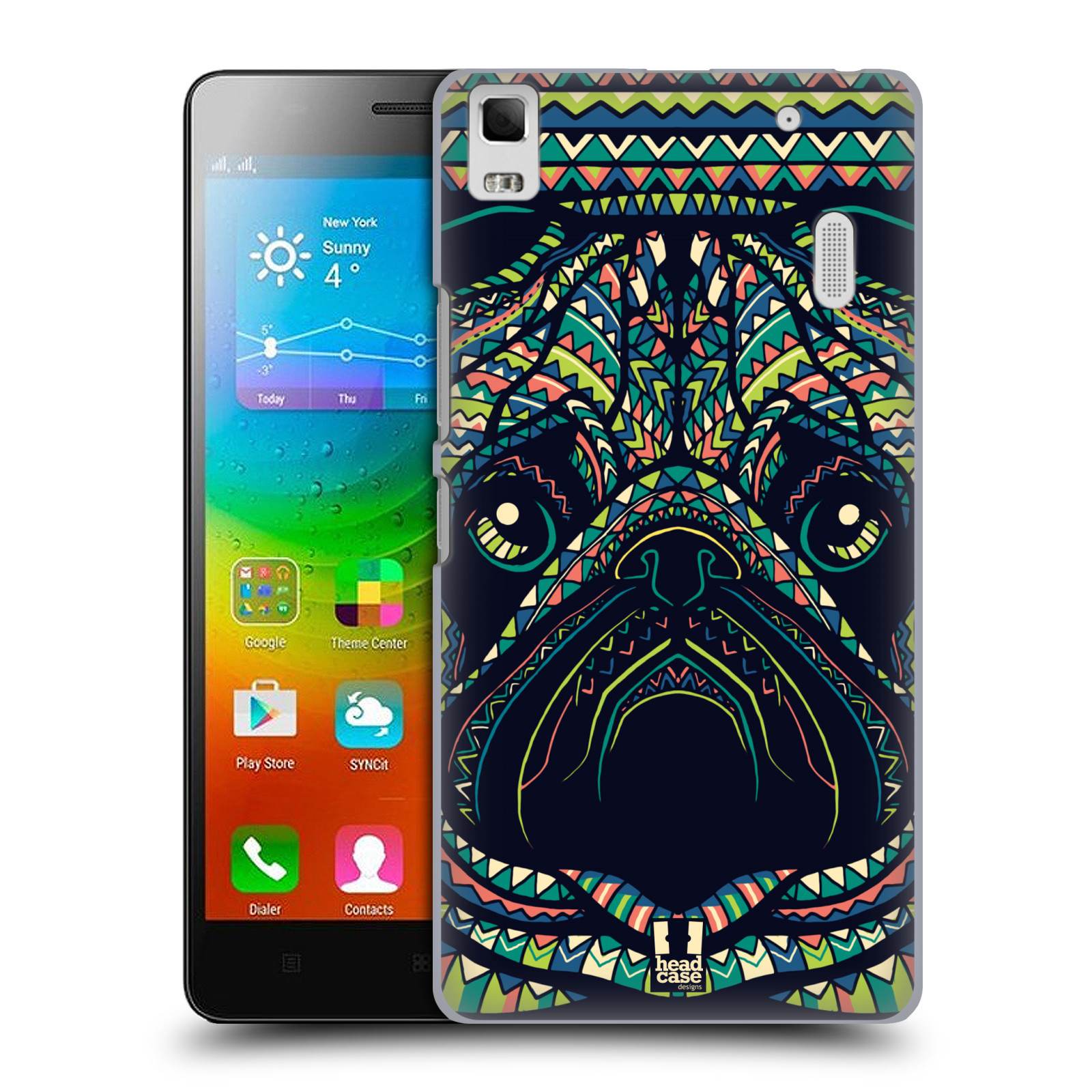 HEAD CASE pevný plastový obal na mobil LENOVO A7000 / A7000 DUAL / K3 NOTE vzor Aztécký motiv zvíře 3 mopsík